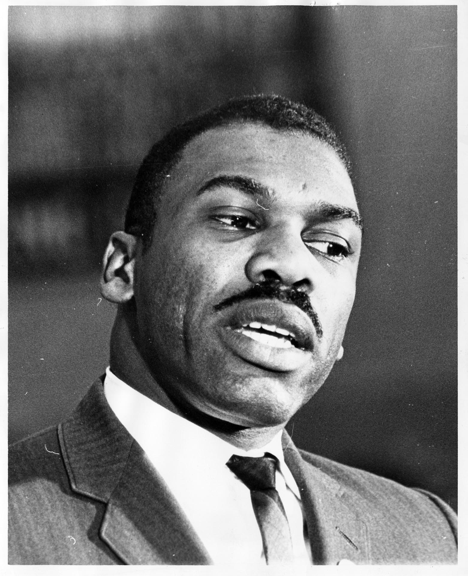 Image of Charles V. Johnson speaking about the need for open housing legislation, Seattle, March 3, 1964