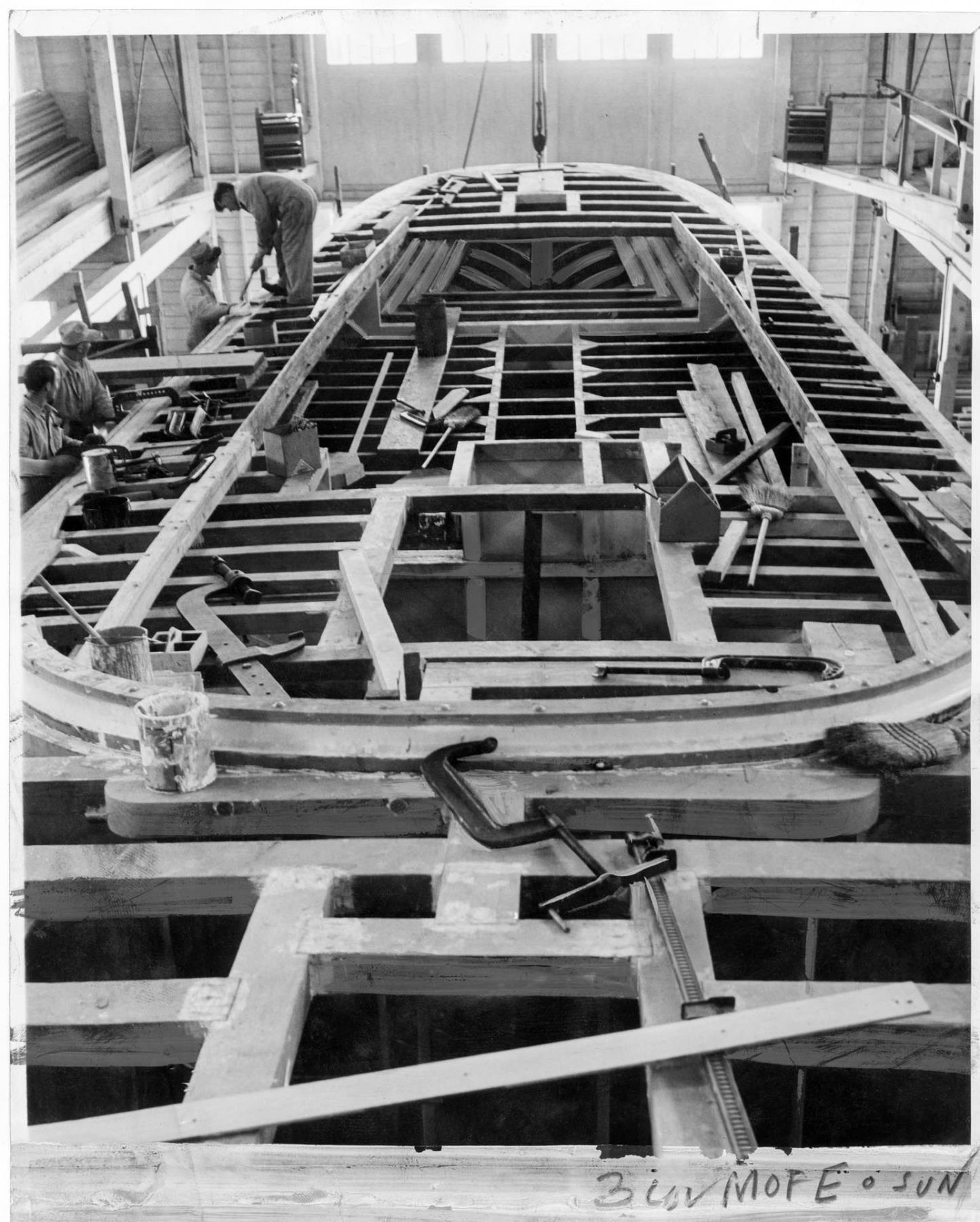 Image of Inmates working on WWII boat at McNeil Island Penitentiary, October 4, 1942