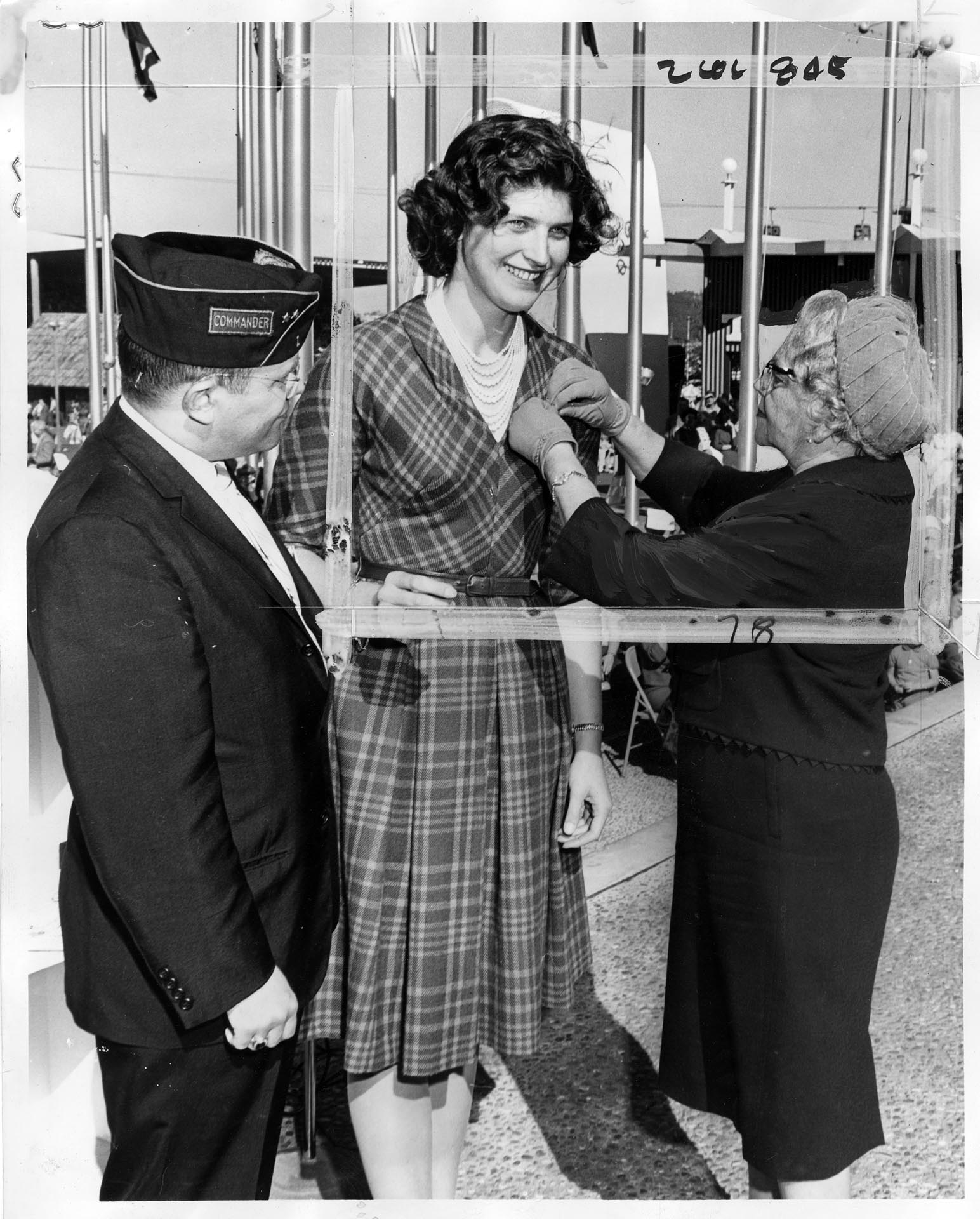 Image of Suzie Ordogh receiving Americanism Medal at Seattle World's Fair, September 16, 1962