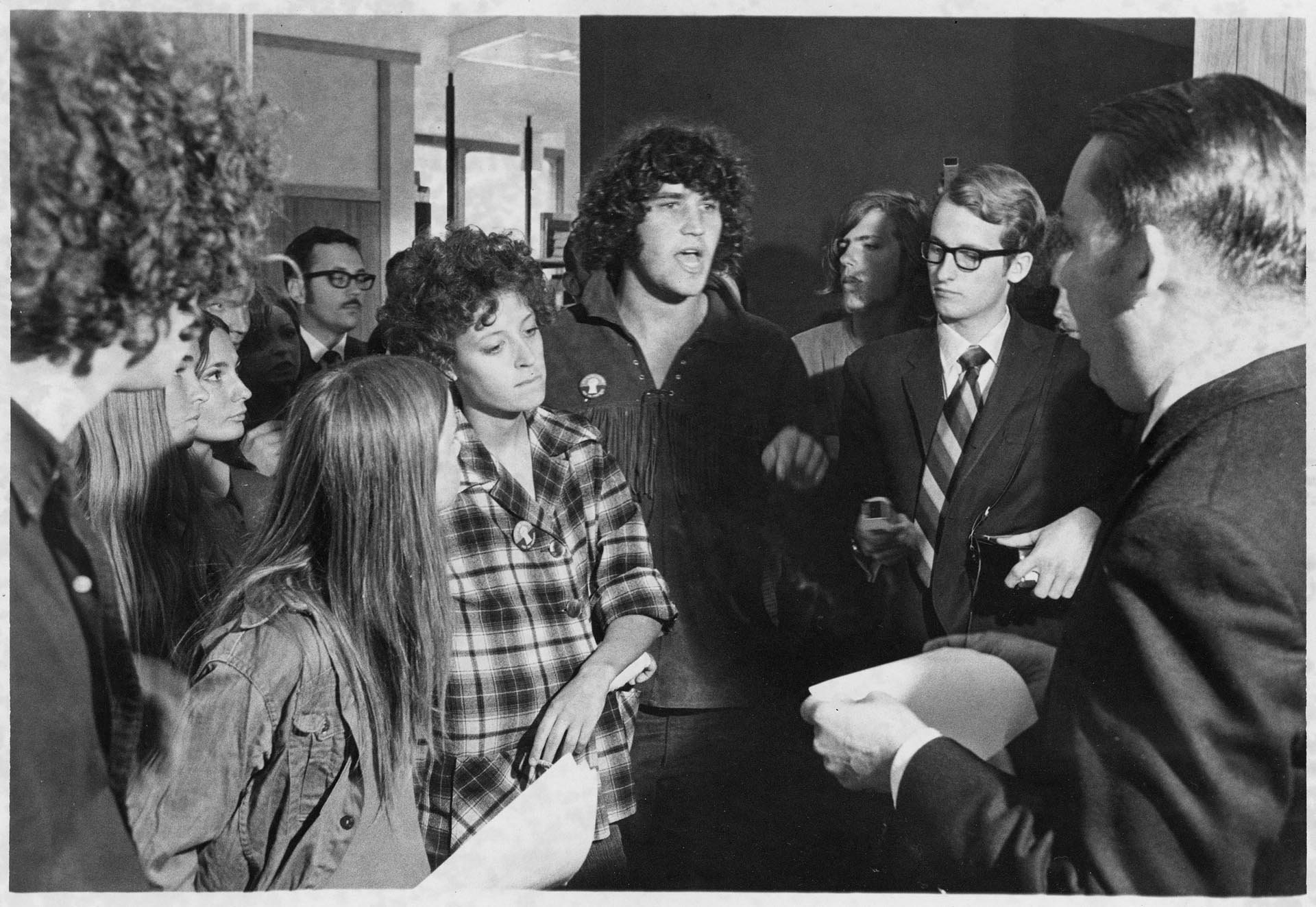 Image of Jeff Dowd and others at Mayor's office, July 8, 1970