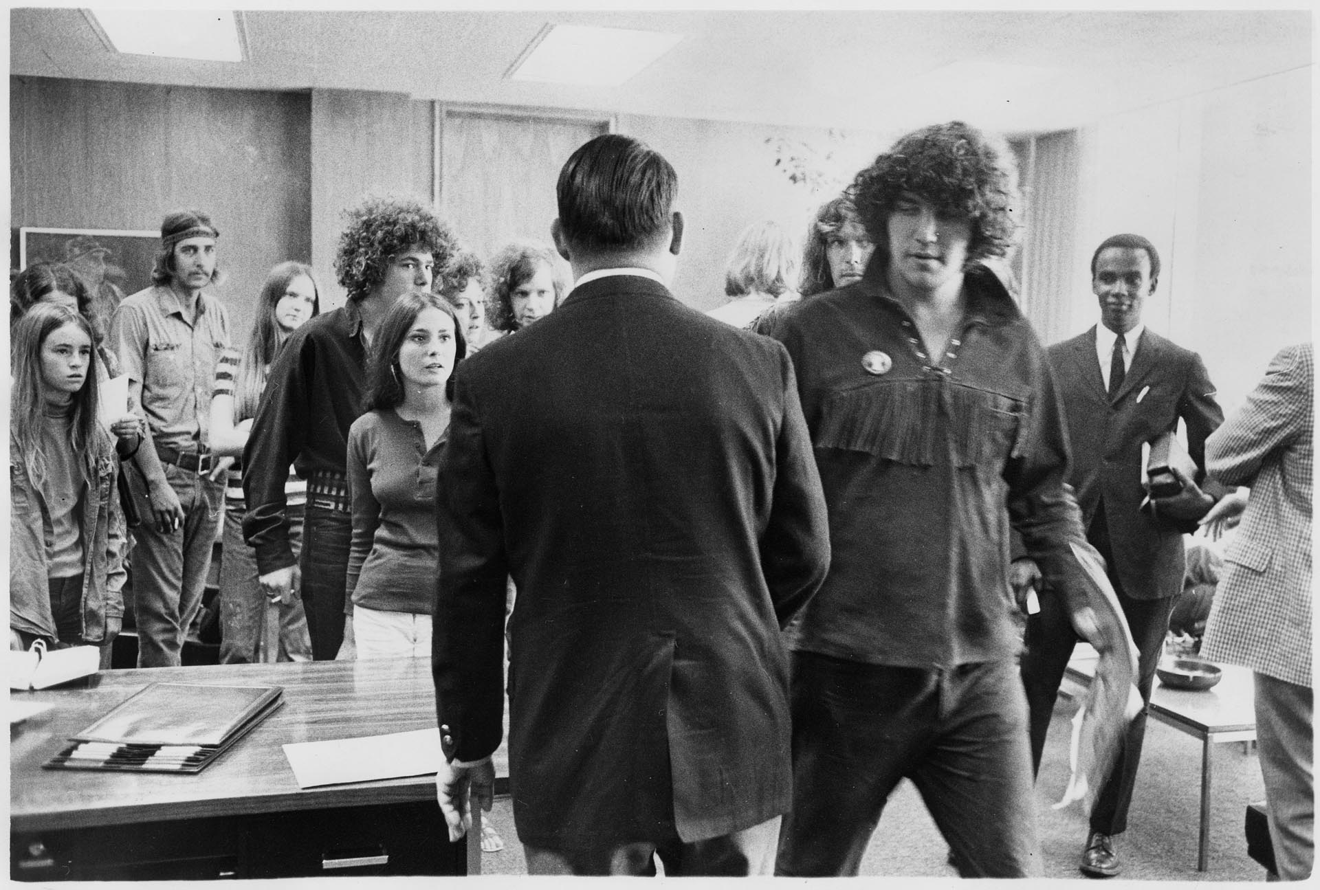 Image of Jeff Dowd and others at Mayor's office, July 8, 1970