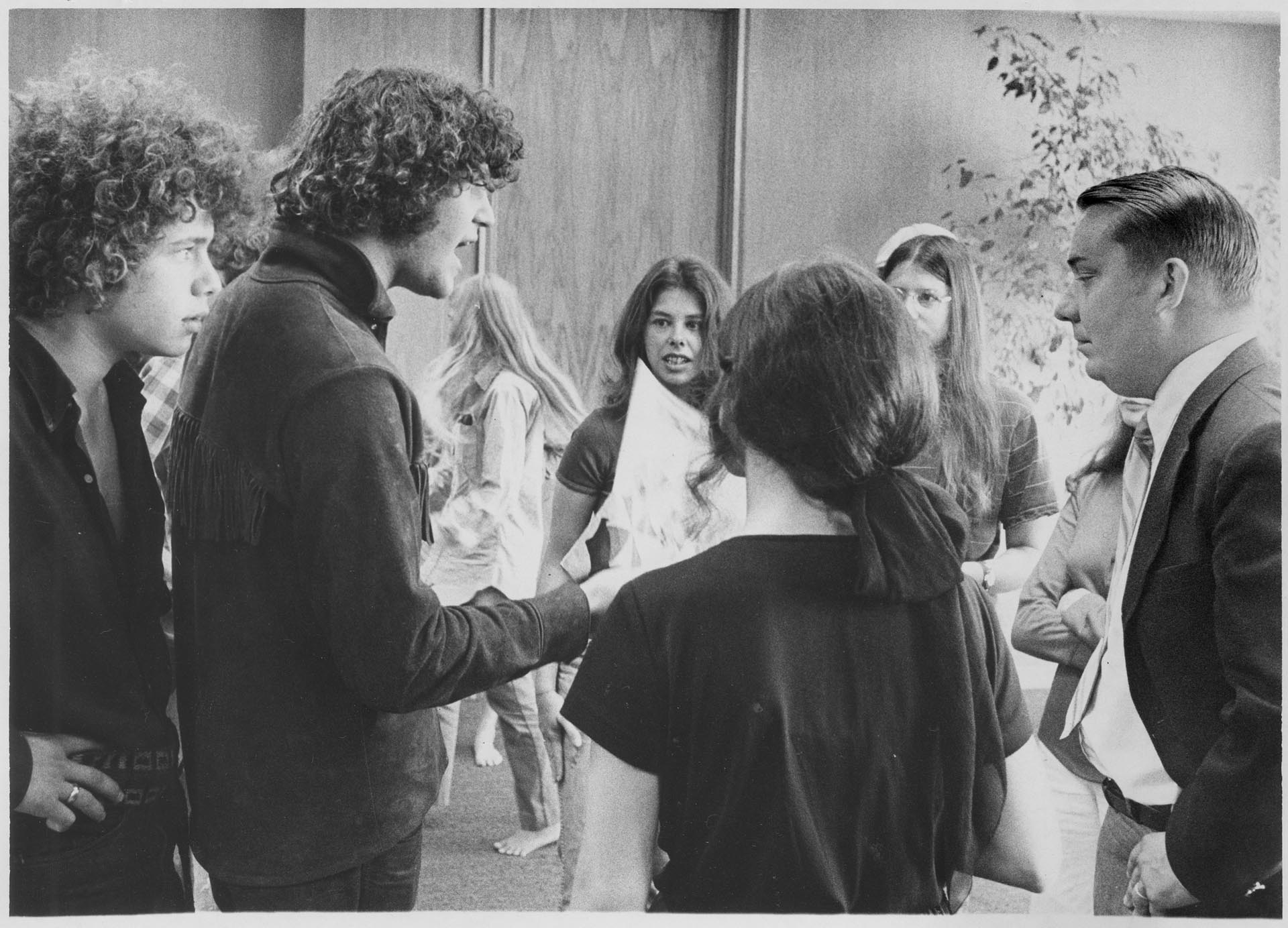 Image of Jeff Dowd and others at Mayor's office, July 8, 1970