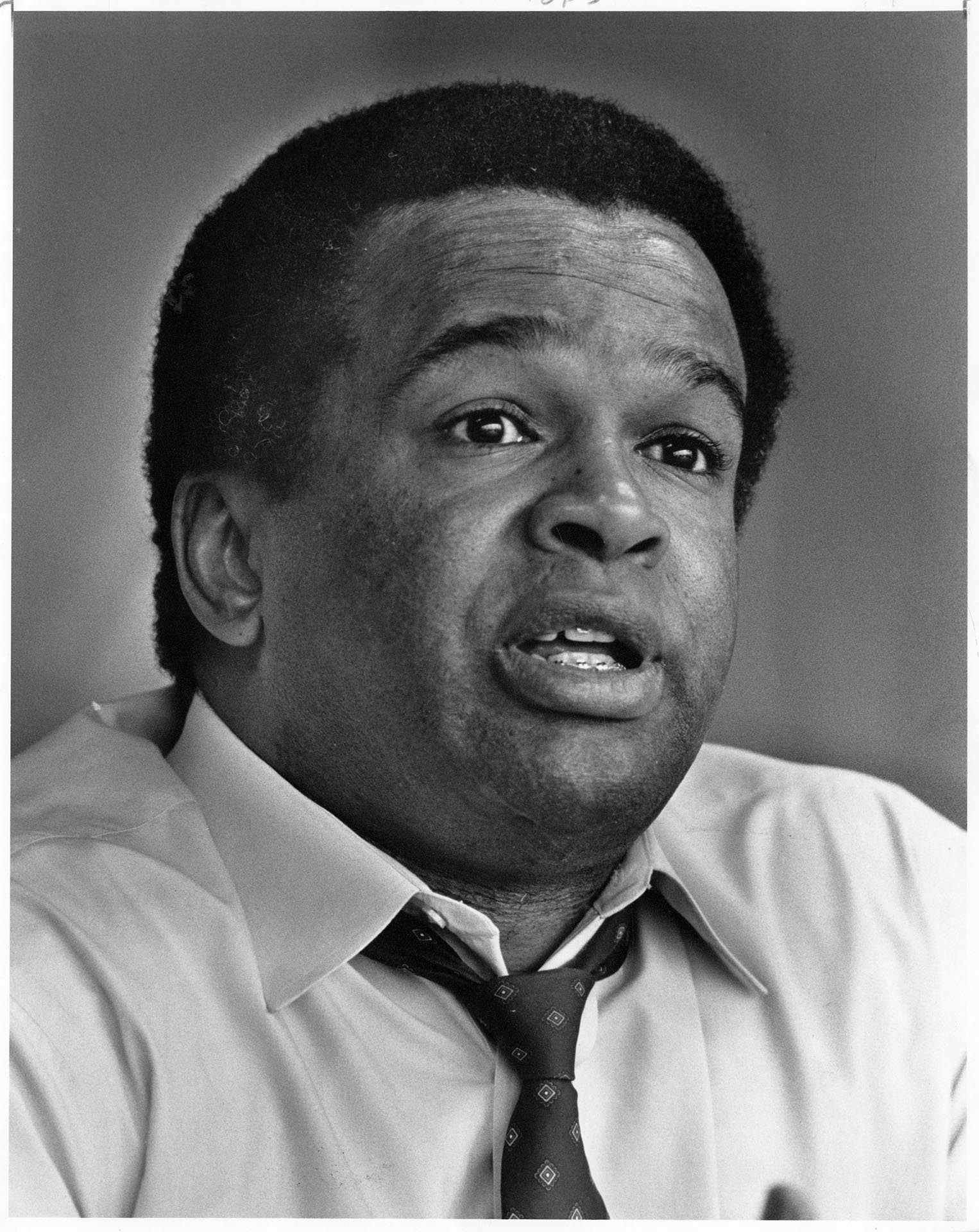 Image of Ron Sims speaking at King County Council meeting, Seattle, April 12, 1988