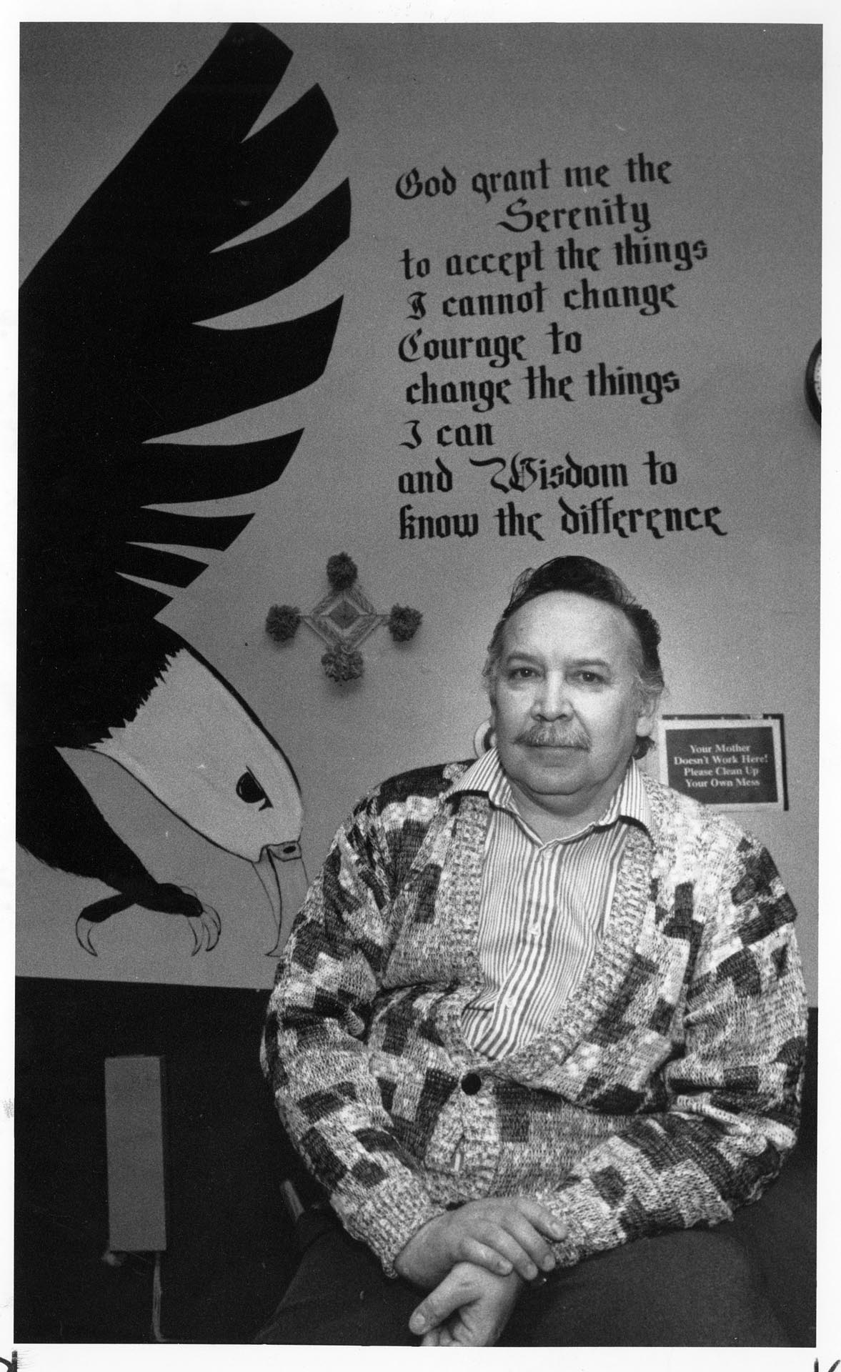 Image of Leo Whiteford at Puyallup tribal substance-abuse treatment center, March 19, 1990