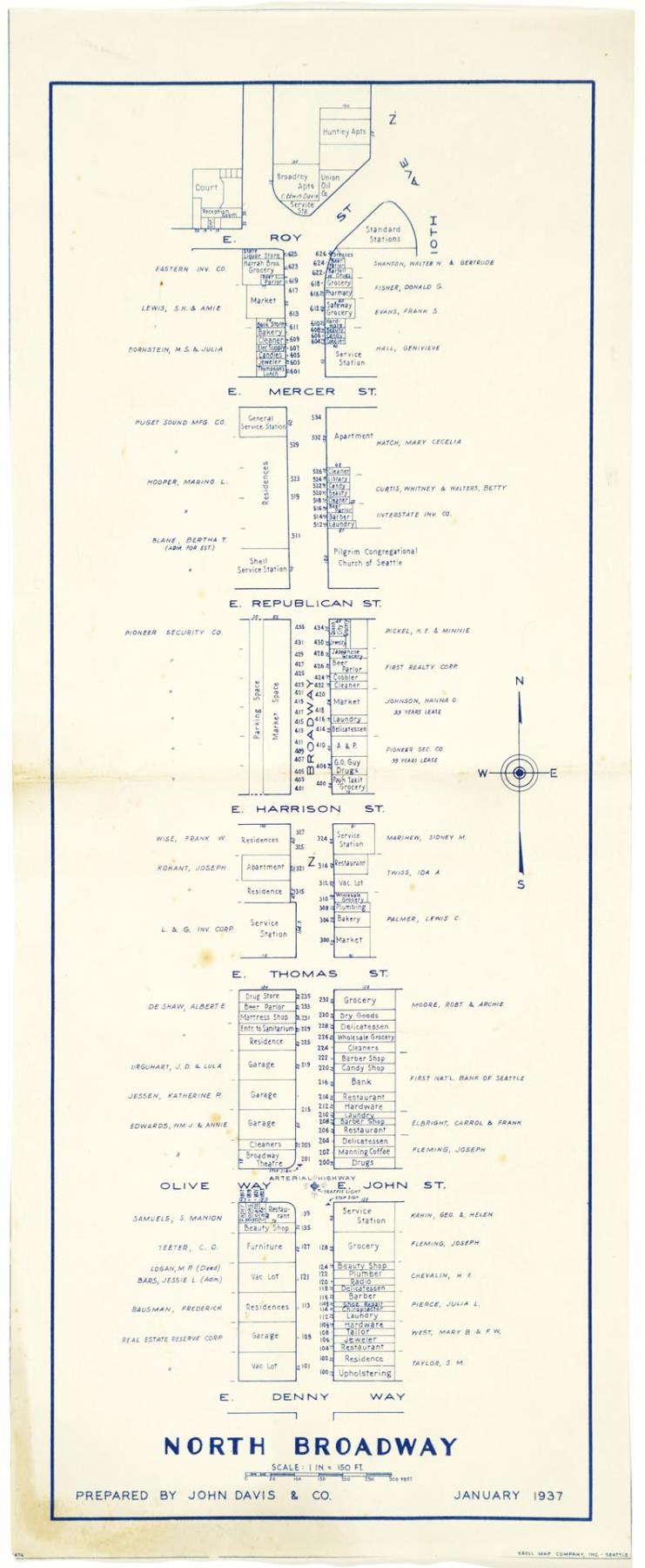Image of North Broadway map, January 1937