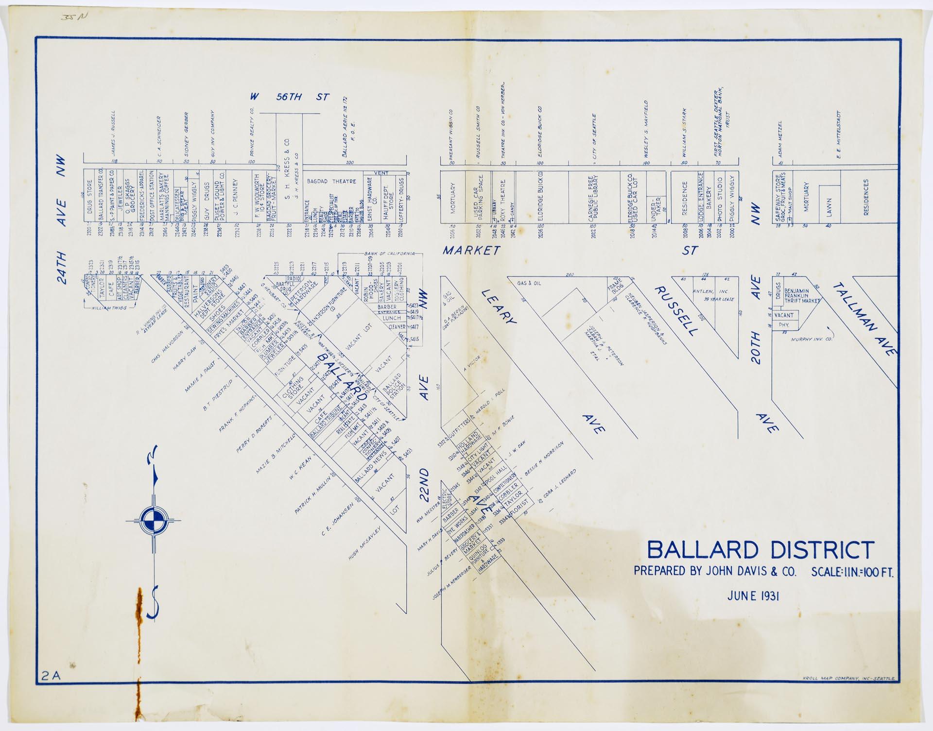 Image of Ballard District map, June 1931