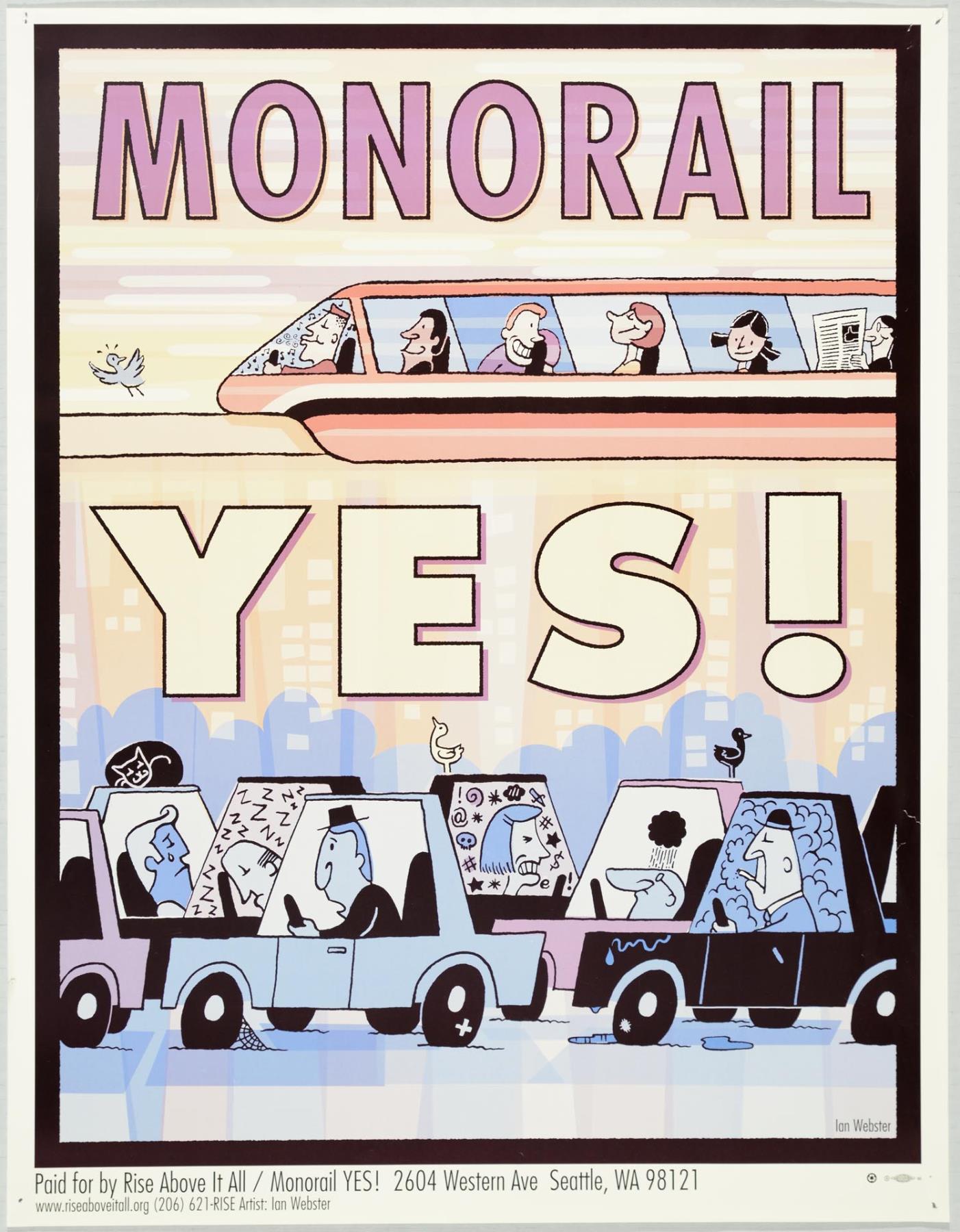 Image of Monorail Yes! poster, Seattle, 2002