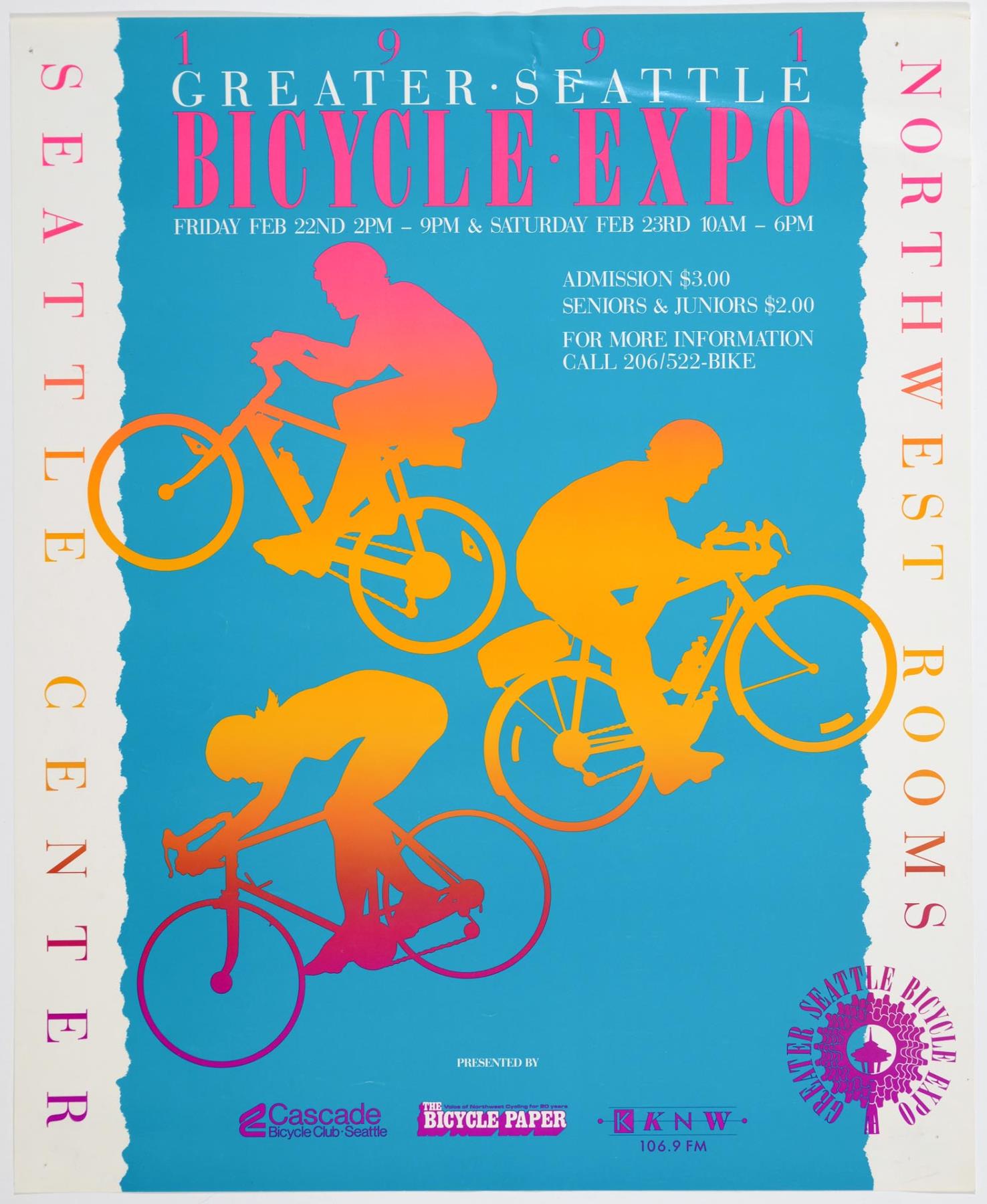 Image of Greater Seattle Bicycle Expo poster, February 22-23, 1991