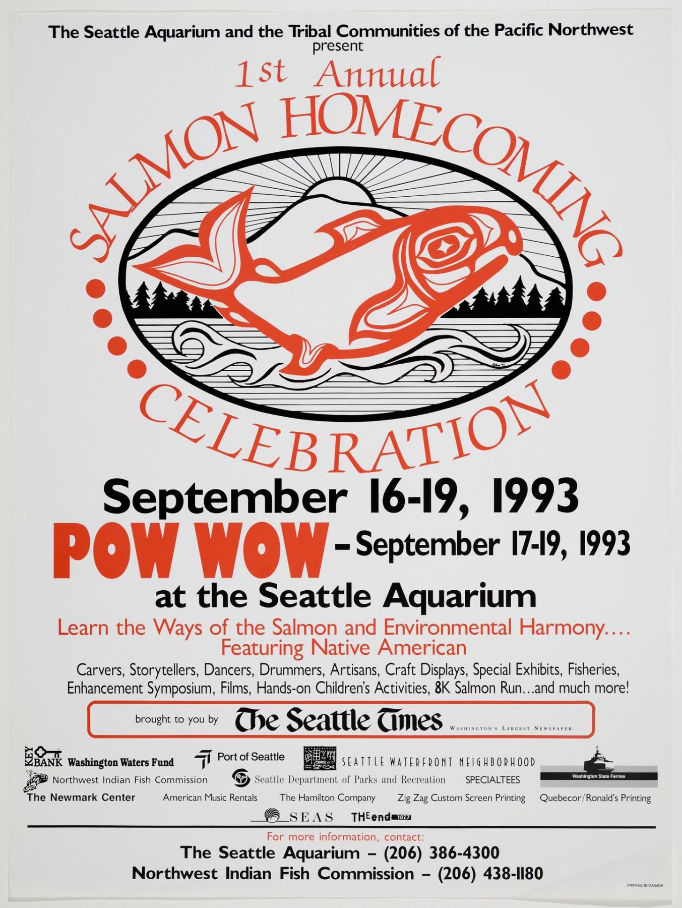 Image of First Annual Salmon Homecoming poster, Seattle, September 16-19, 1993