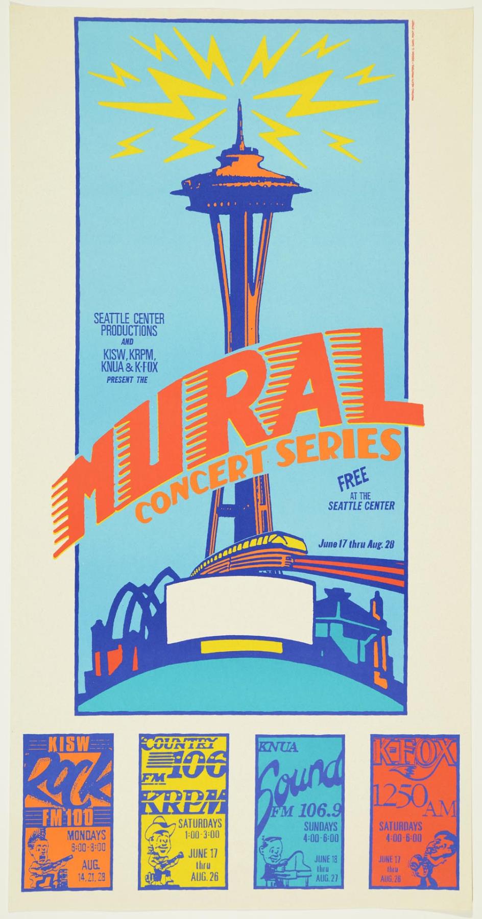 Image of Mural Concert Series poster, Seattle, June 17 - August 28, 1989