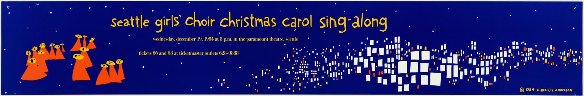 Image of Seattle Girls Choir Christmas Carol Sing-Along poster, December 19, 1984