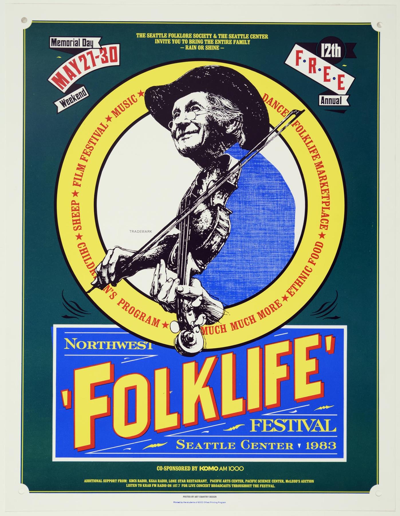 Image of Northwest Folklife Festival poster, Seattle, May 27-30, 1983