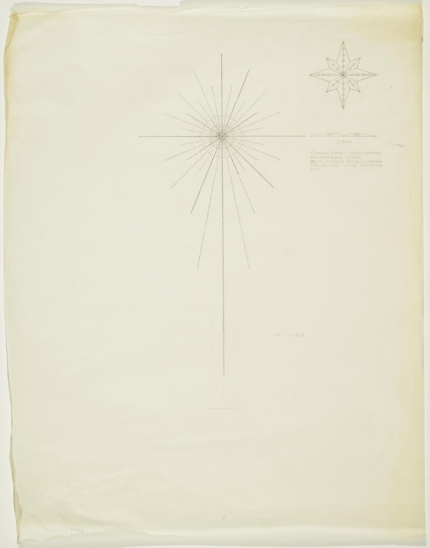 Image of Bon Marché Christmas star design drawing, Seattle, circa 1957