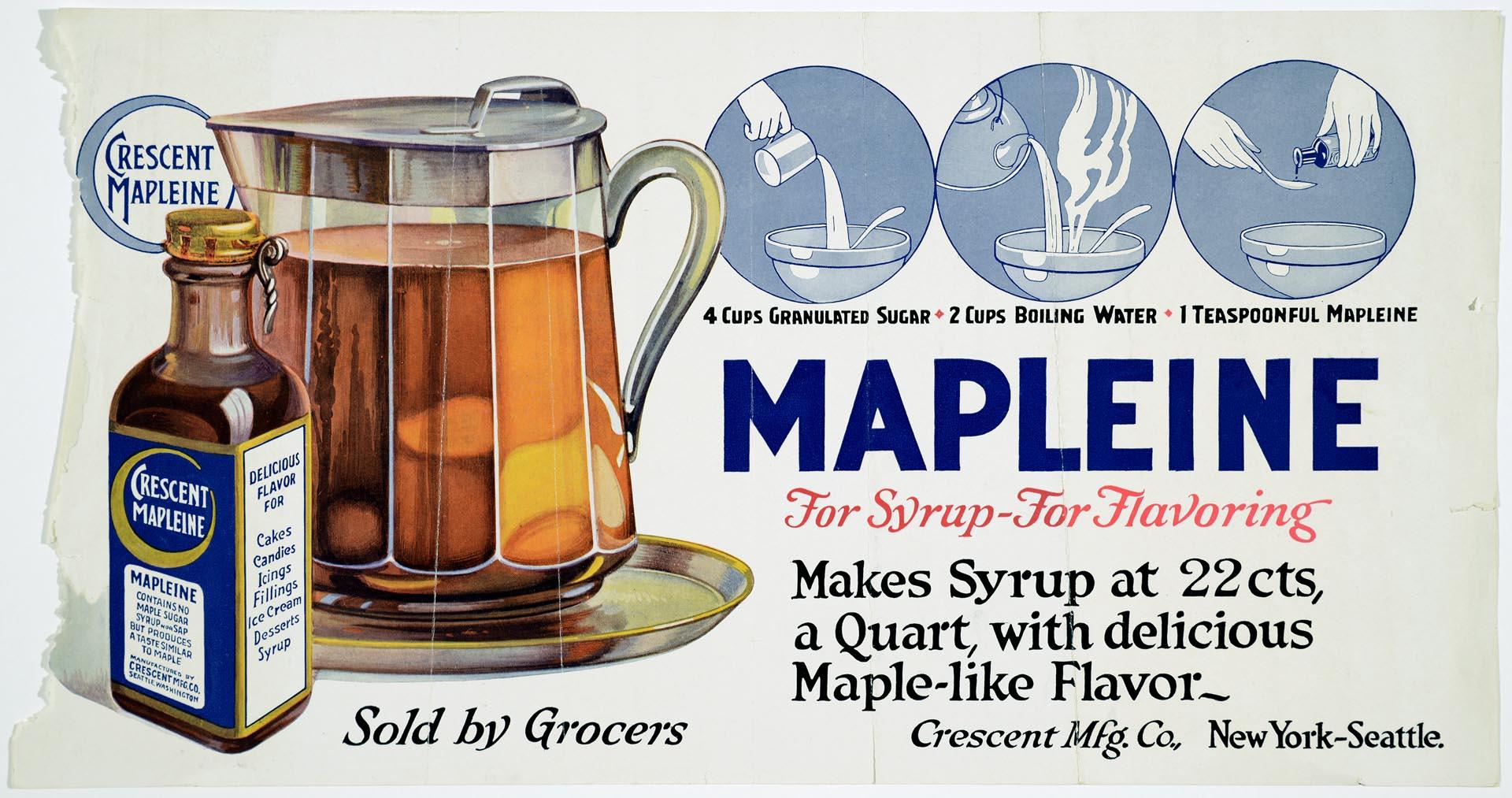 Image of Crescent Mapleine advertisement, Seattle, circa 1925