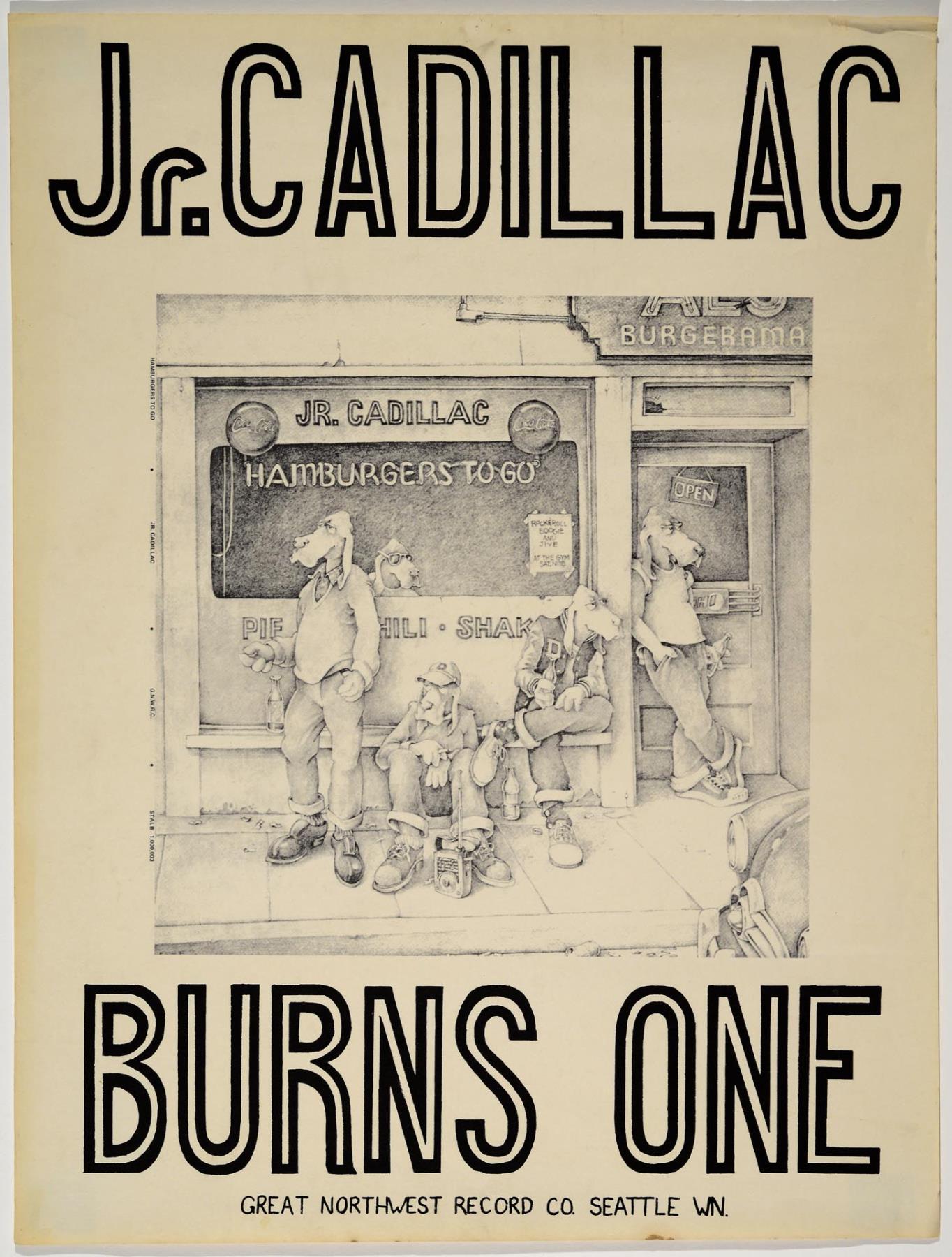 Image of Jr. Cadillac Hamburgers to Go poster, Seattle, 1974