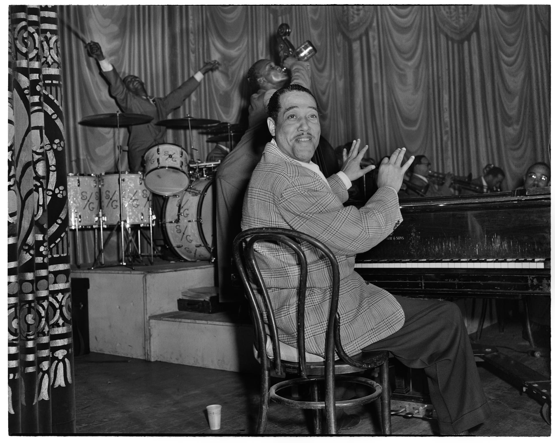 Image of Duke Ellington playing at the Civic Auditorium, Seattle, August 1947<br />