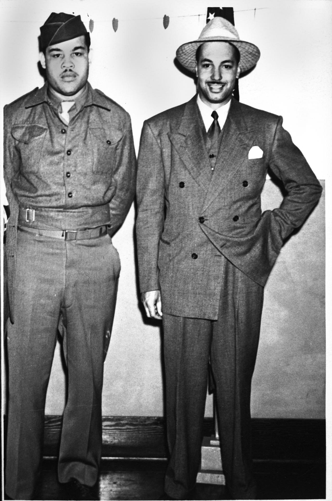 Image of Joe Louis and Al Smith, Sr., Seattle,  circa 1945