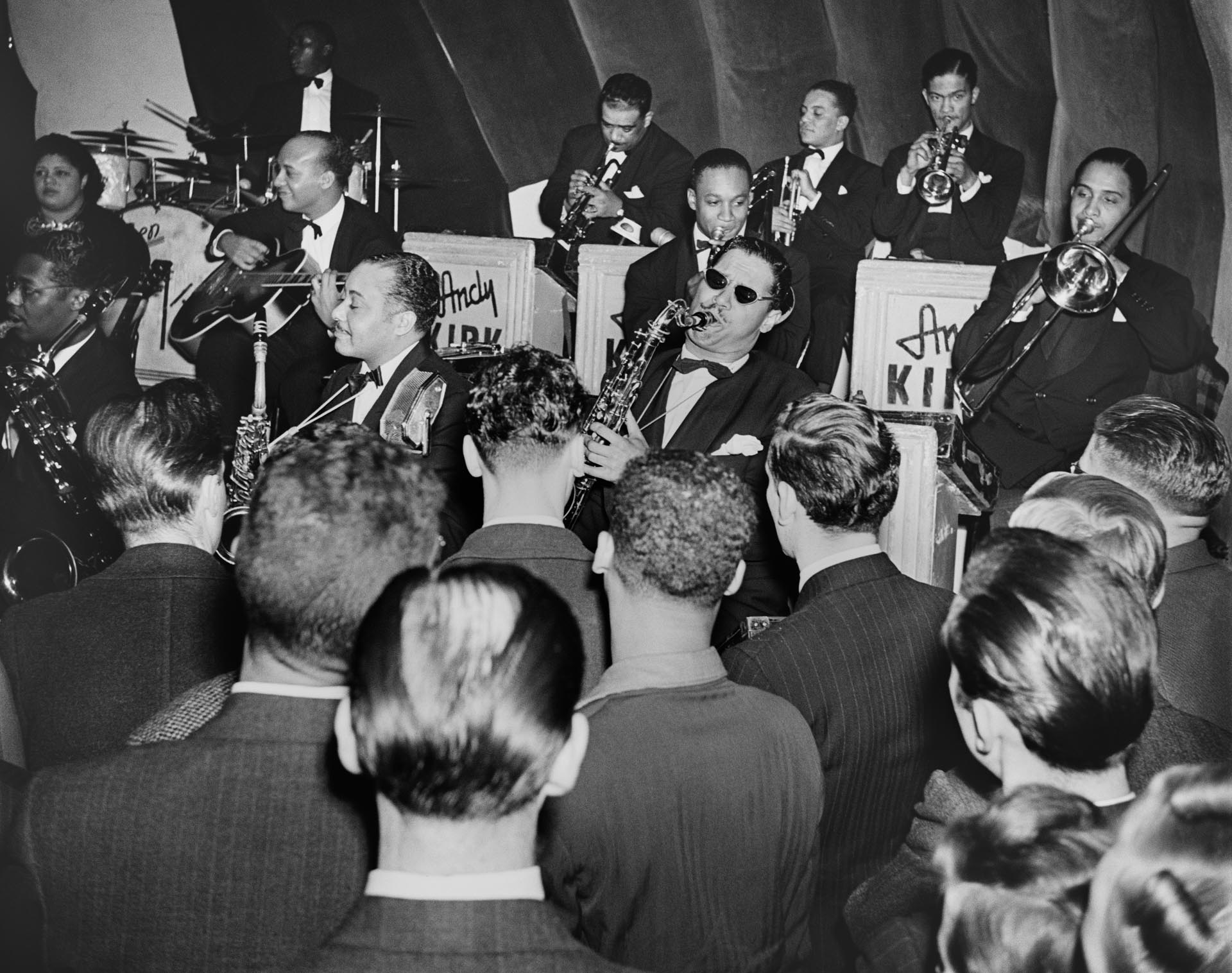 Image of Dick Wilson with the Andy Kirk band at the Senator Ballroom, Seattle, February 17, 1941