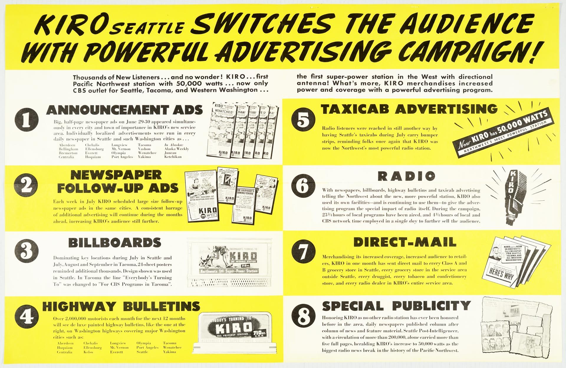 Image of KIRO Radio poster, Seattle, 1941
