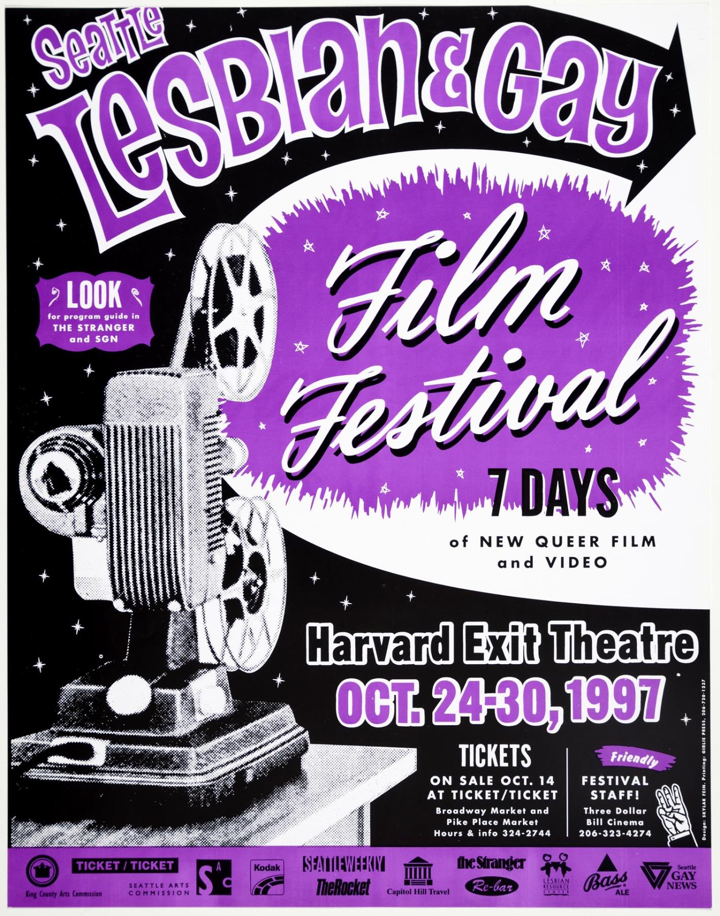 Image of Seattle Lesbian and Gay Film Festival poster, October 24-30, 1997
