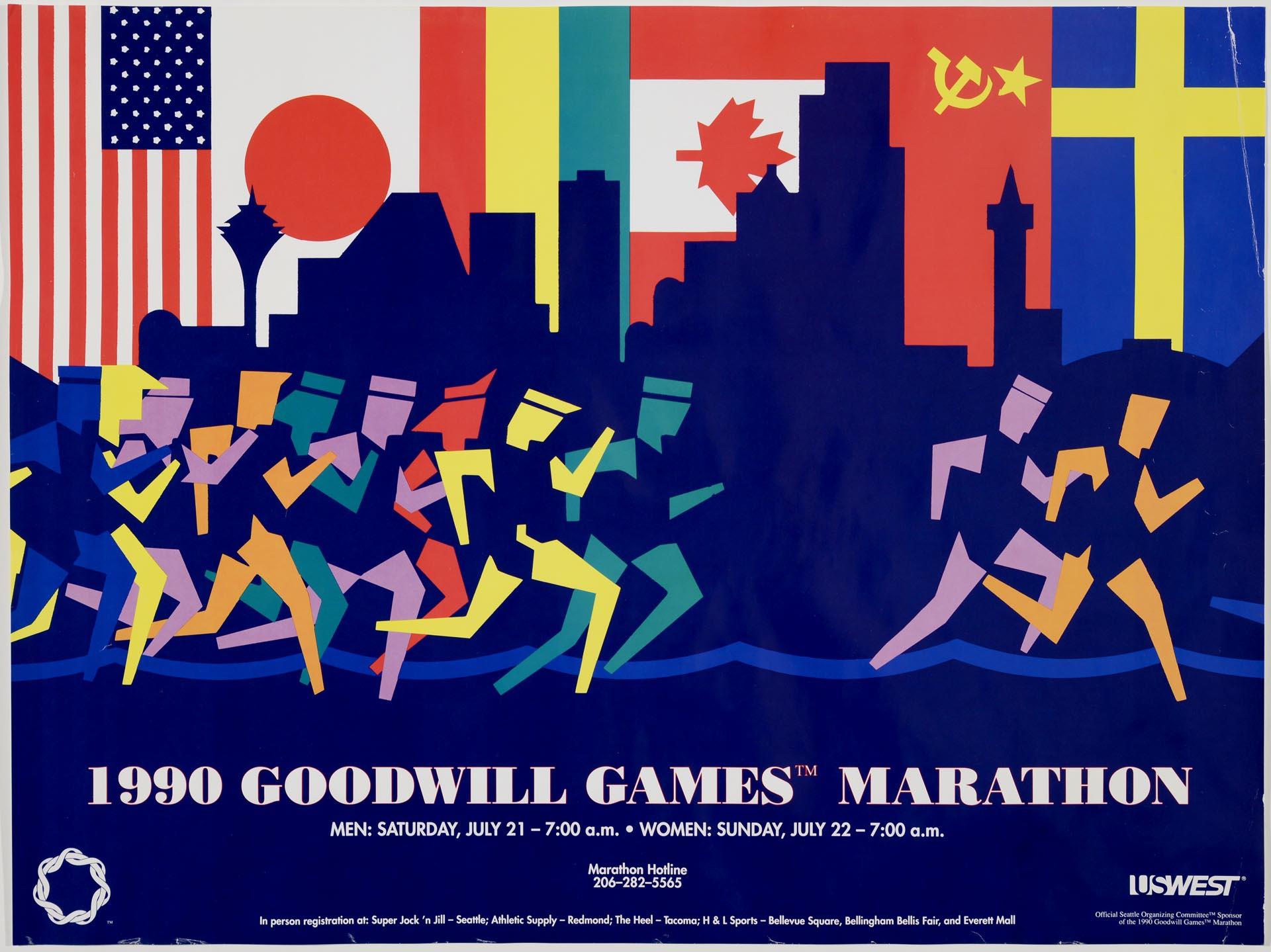 Image of Goodwill Games Marathon poster, Seattle, July 21-22, 1990