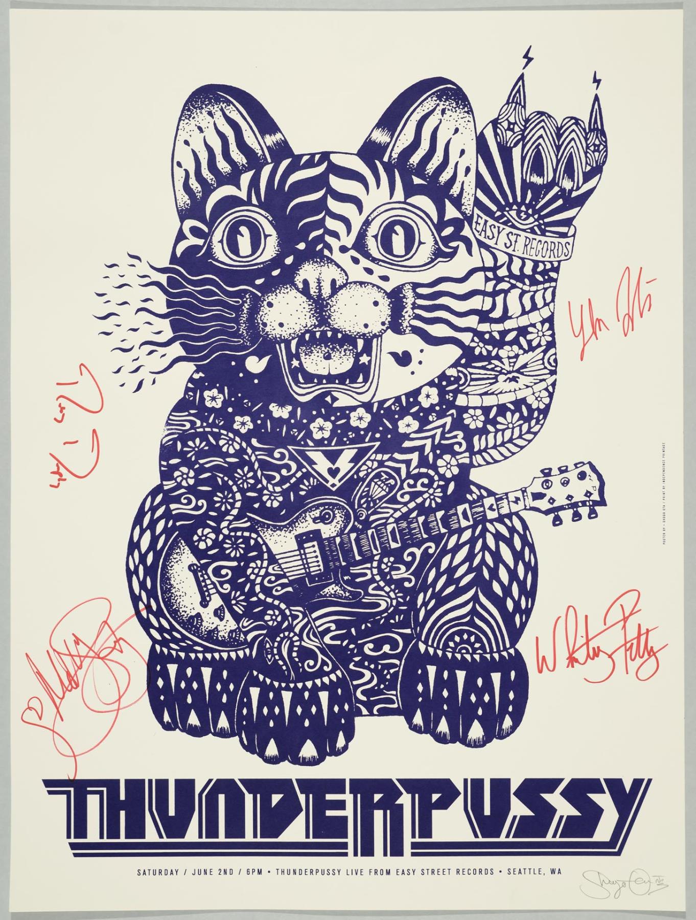 Image of Thunderpussy poster with autographs, Seattle, June 2, 2018