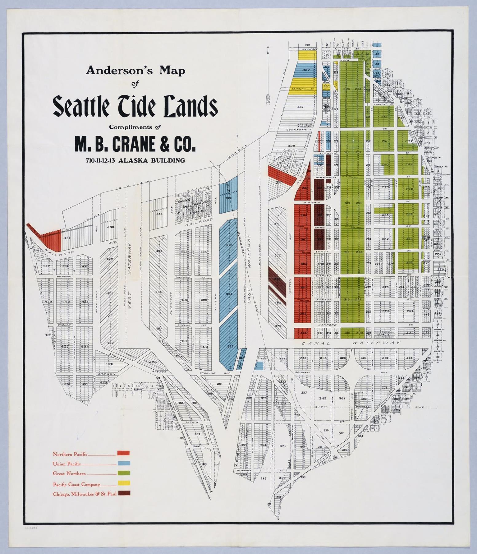 Image of Anderson's Map of Seattle Tide Lands, circa 1907