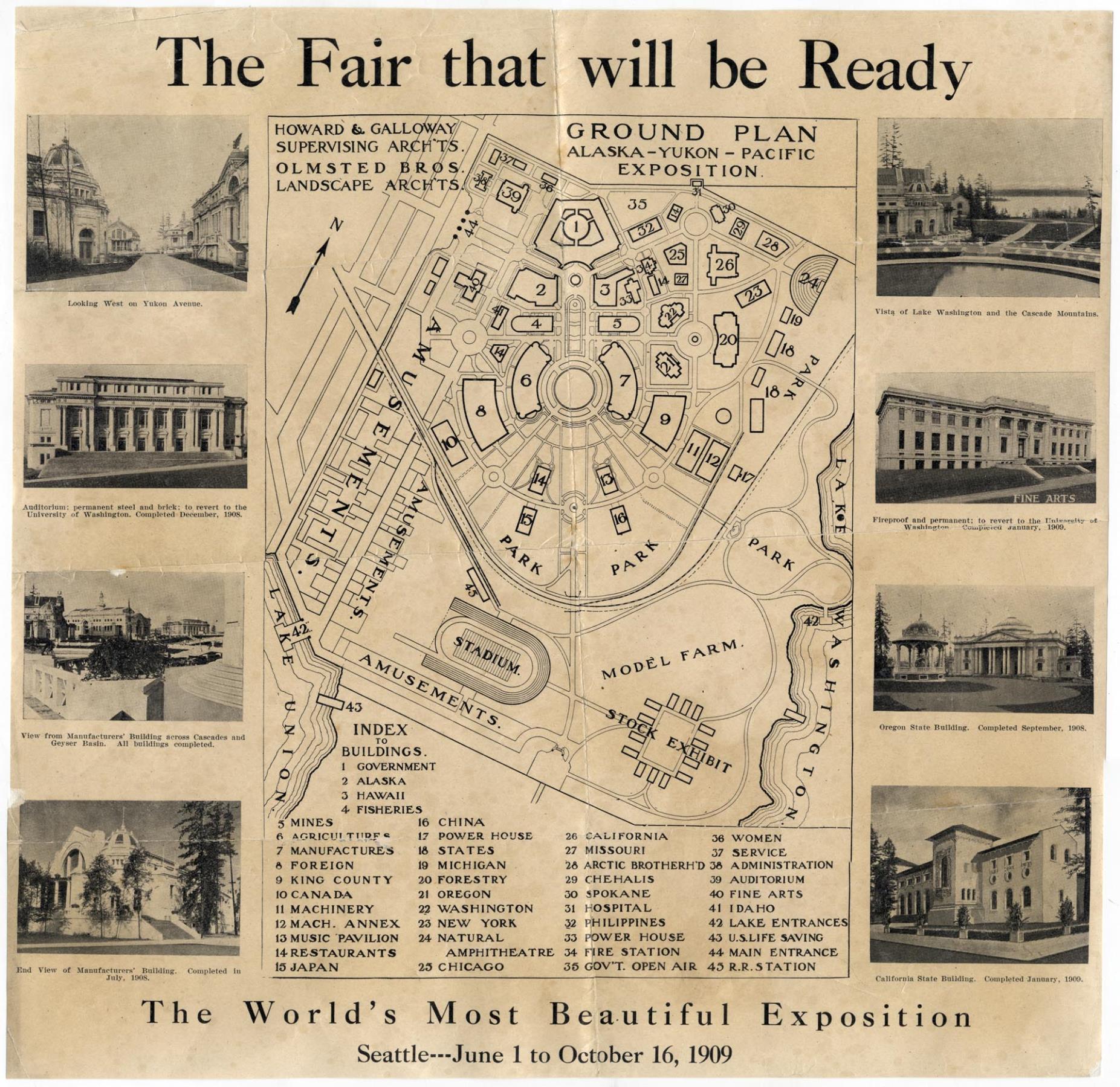 Image of Map of the Alaska-Yukon-Pacific Exposition, Seattle, 1909