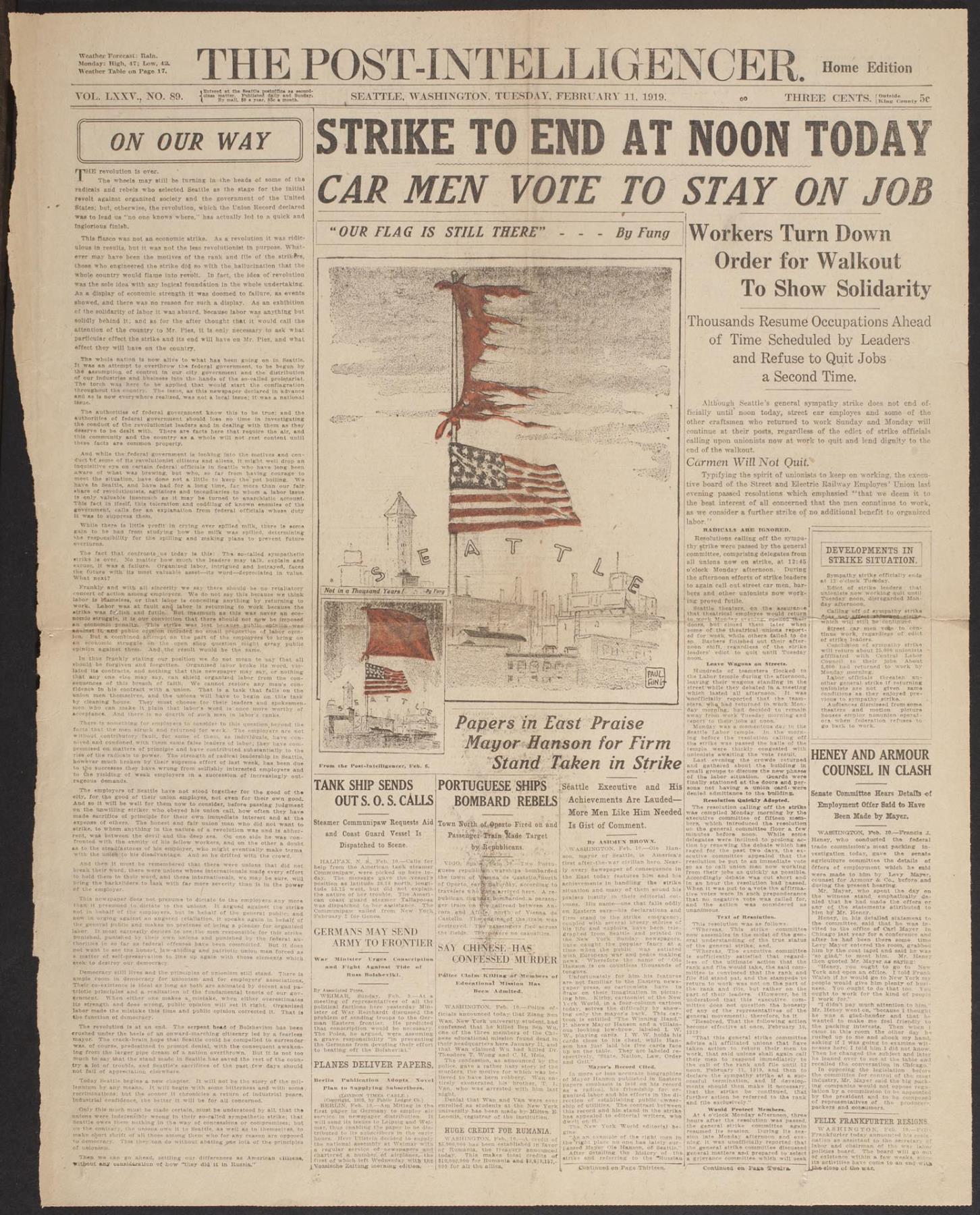 Image of Seattle Post-Intelligencer, February 11, 1919