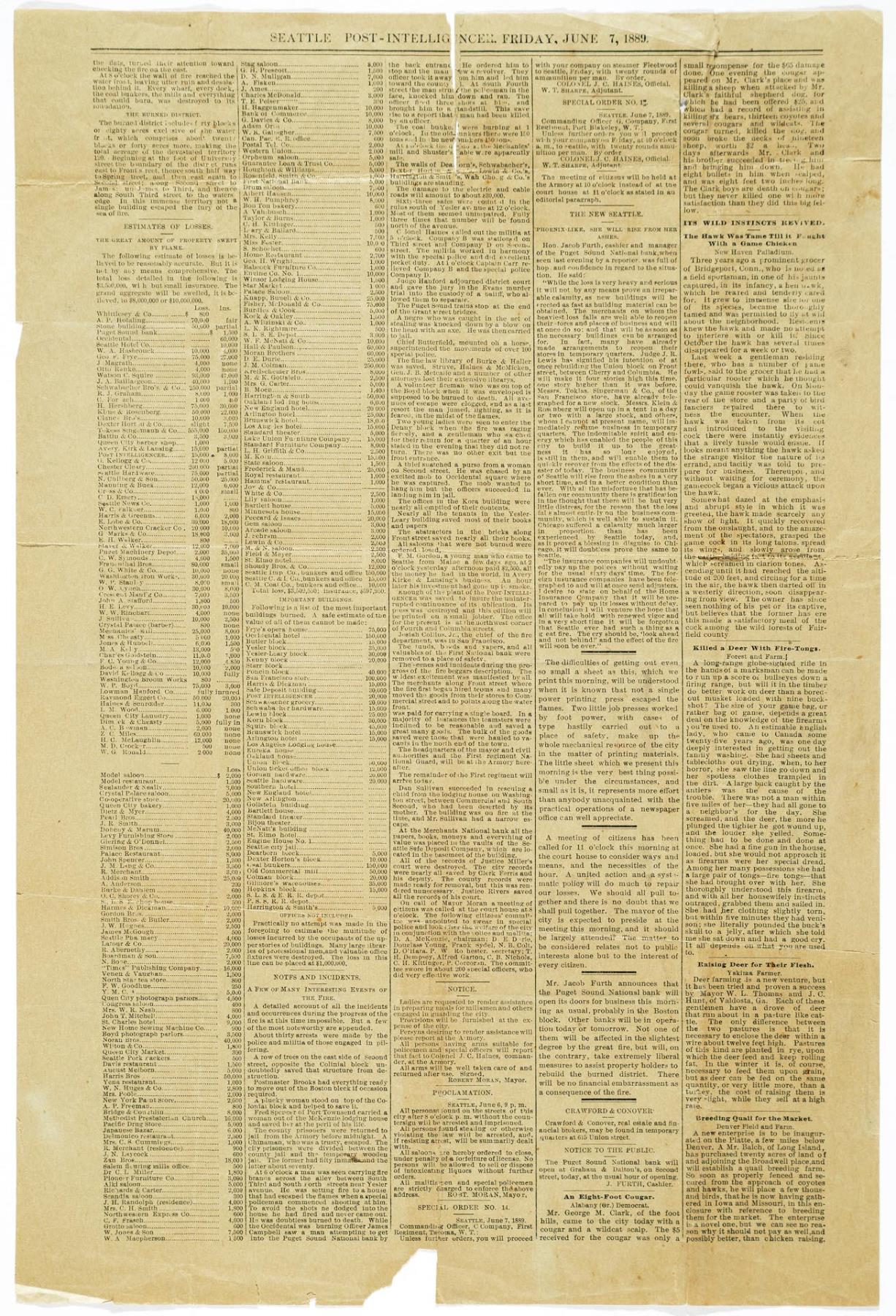 Image of Post-Intelligencer, Seattle, June 7, 1889