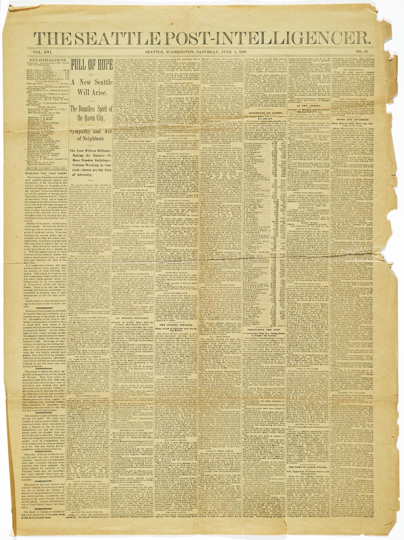 Image of The Seattle Post-Intelligencer, June 8, 1889