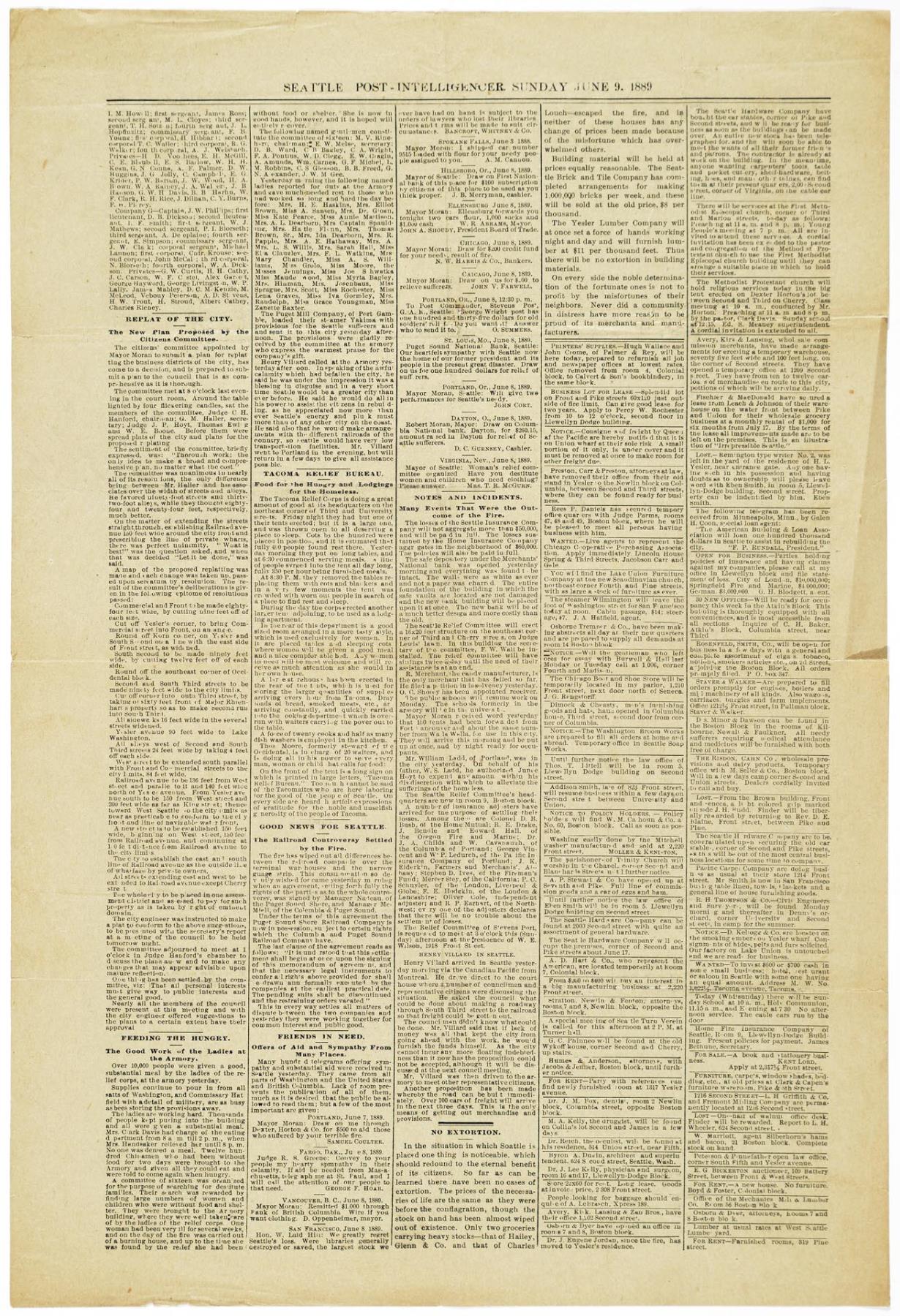 Image of Post-Intelligencer, Seattle, June 9, 1889