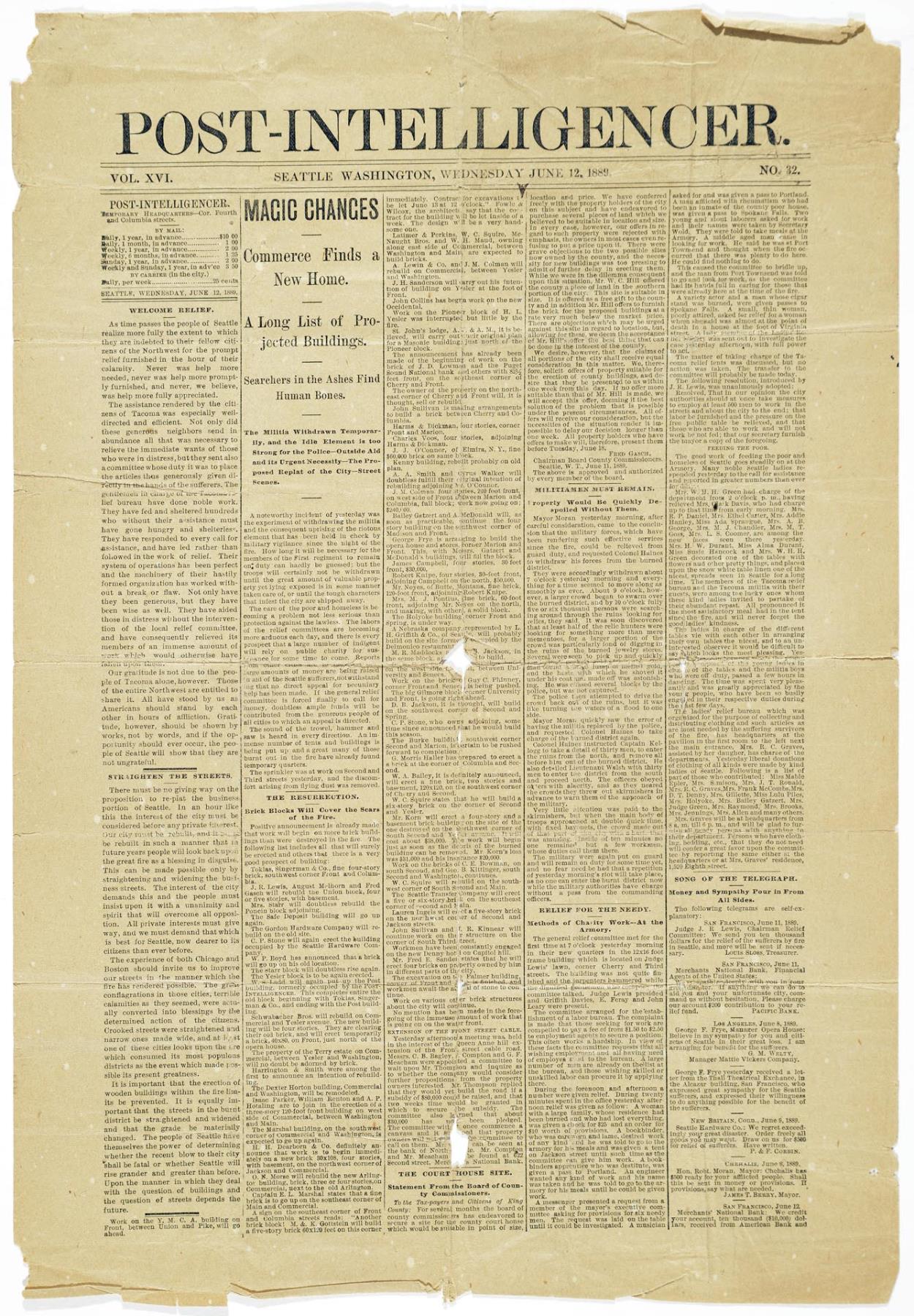 Image of Post-Intelligencer, Seattle, June 12, 1889