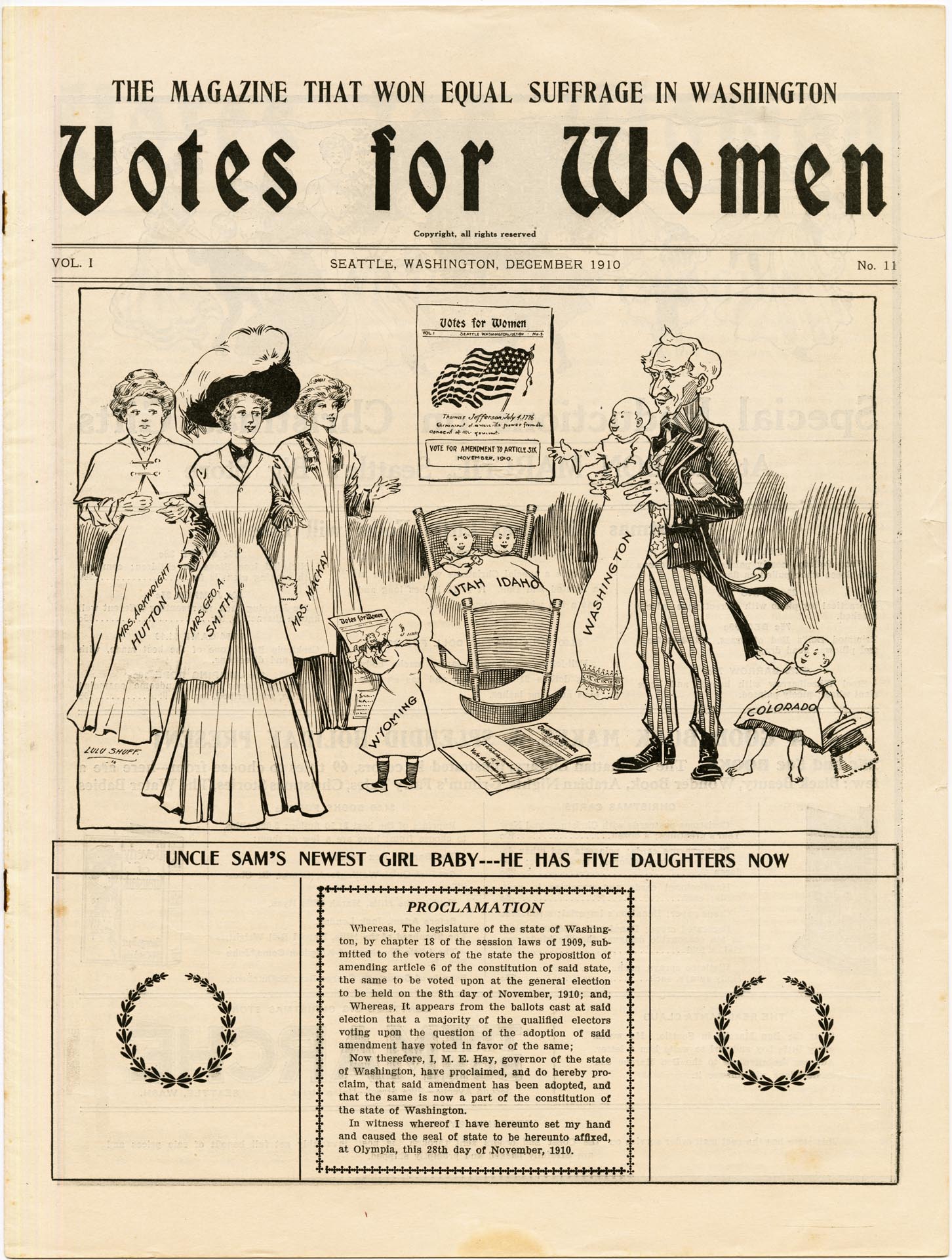 Image of Votes for Women, Vol. 1, No. 11, December 1910