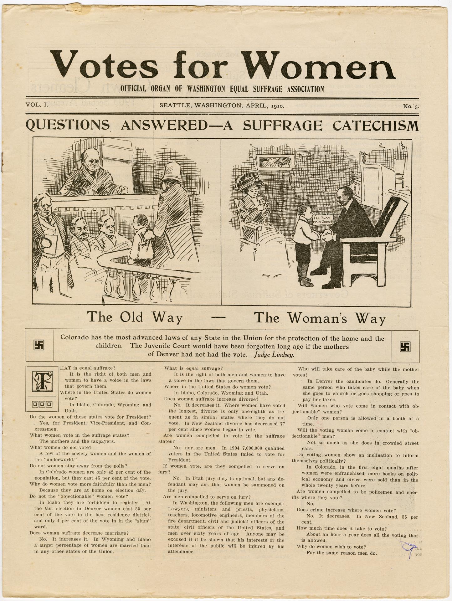Image of Votes for Women, Vol. 1, No. 5, April 1910