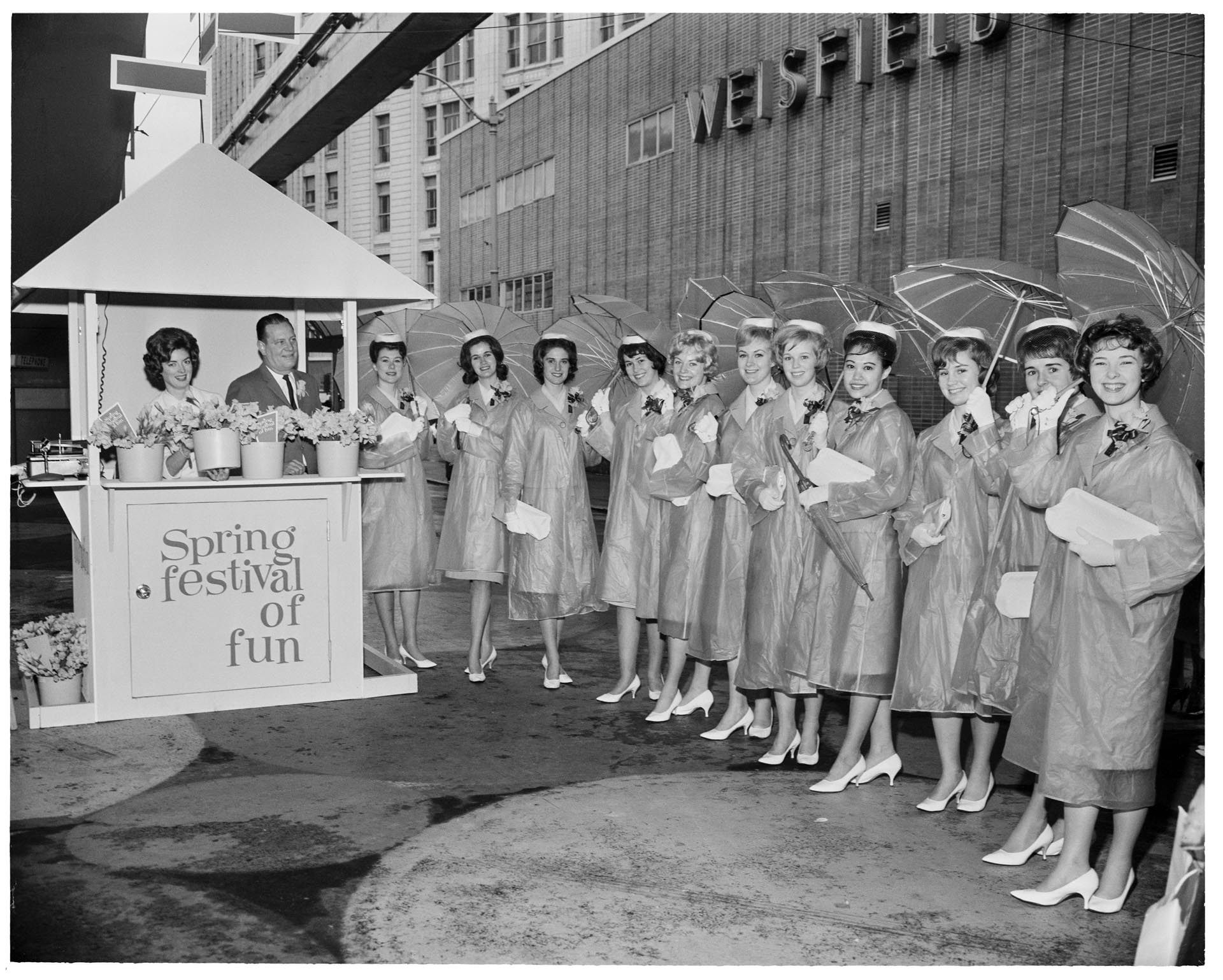 Daffodil princesses at Spring Festival of Fun, Seattle, March 14, 1964 Museum of History & Industry Daffodil princesses at Spring Festival of Fun, Seattle, March 14, 1964 Museum of History & Industry