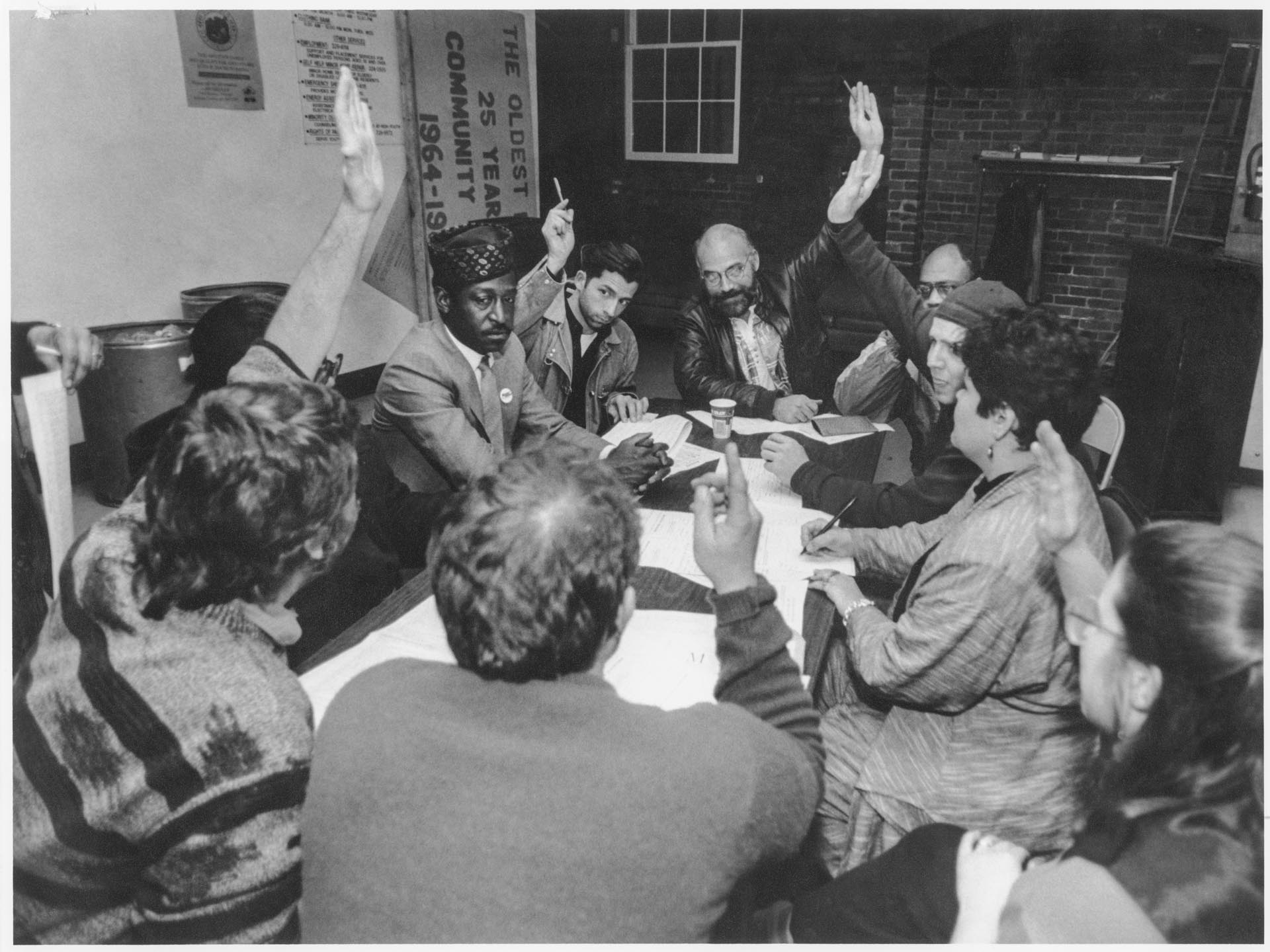 Image of Presidential primary caucus at The Central Area Motivation Project Headquarters, Seattle, March 3, 1992