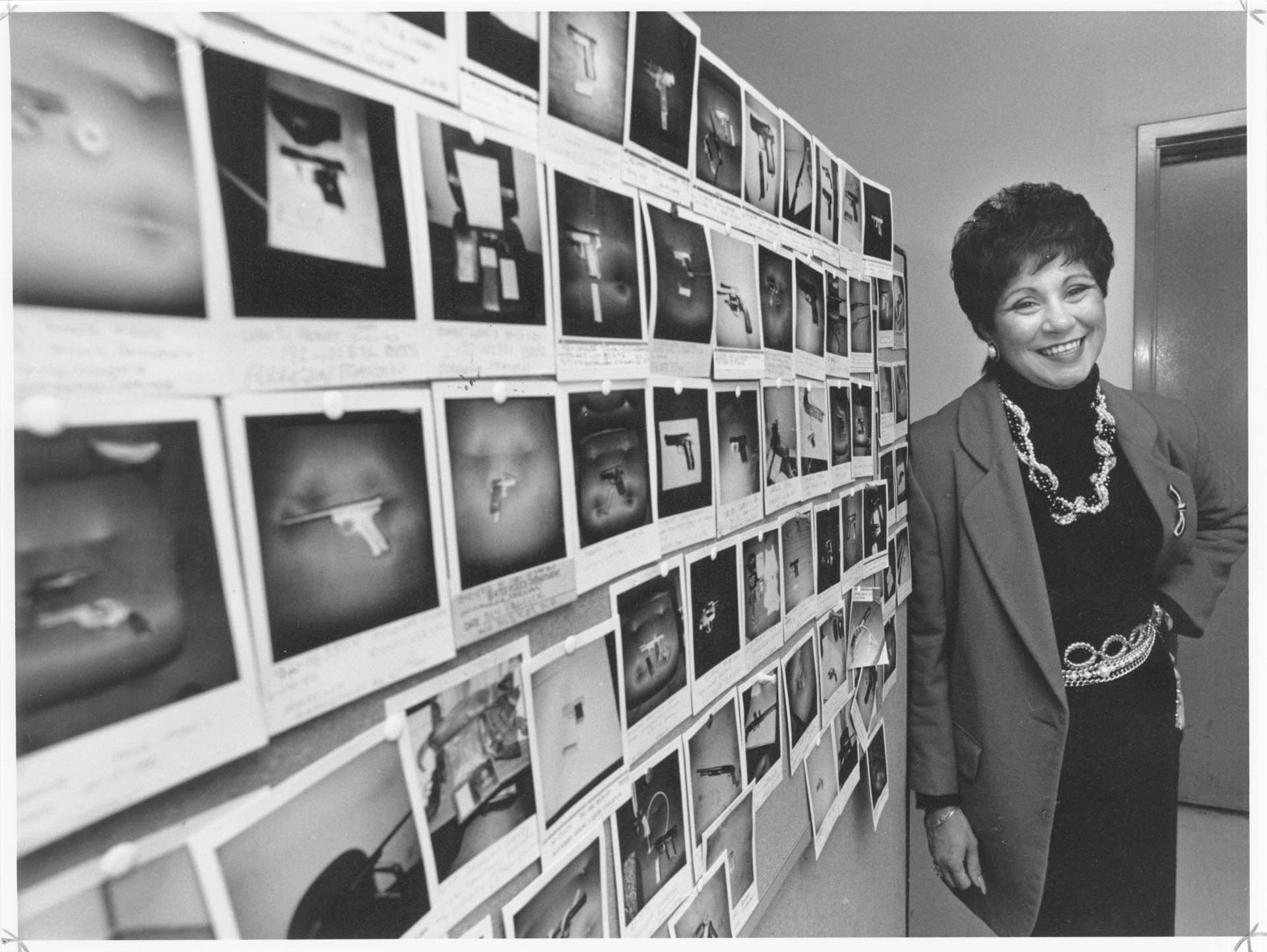 Image of Rosa Melendez at SPD East precinct, December 2, 1992