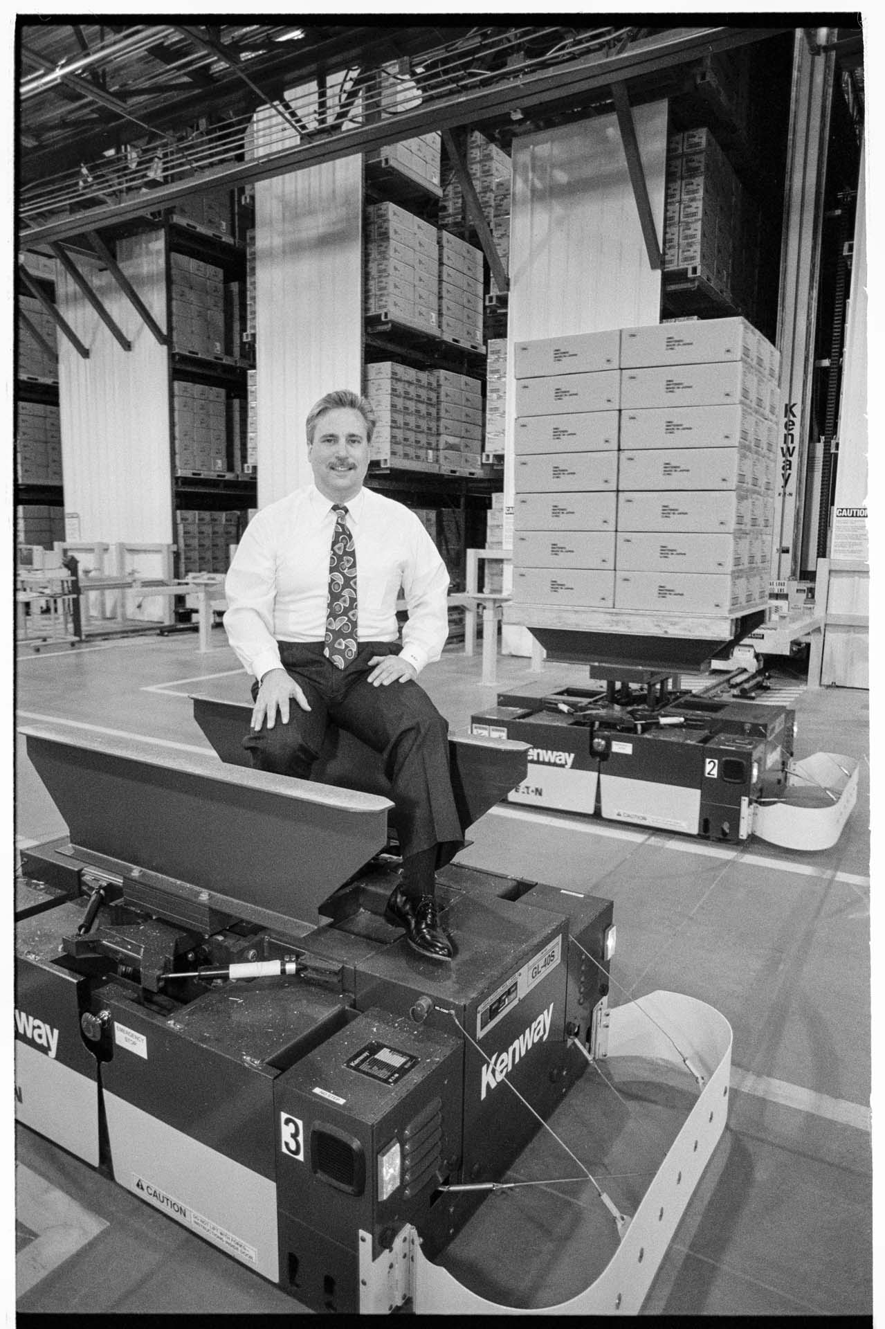 Image of Wayne Hamilton at Nintendo Distribution Center, North Bend, 1992