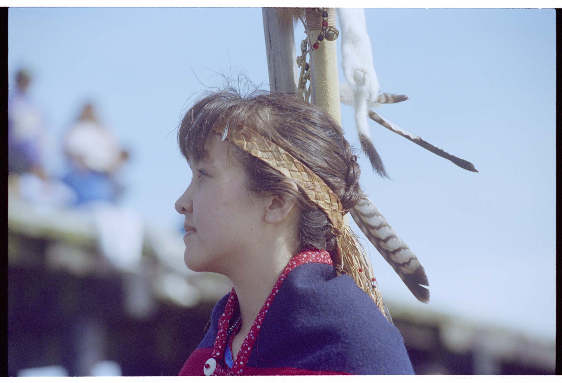 Image of S'Klallam woman  Melody Fulton sitting in canoe, June 13, 1993