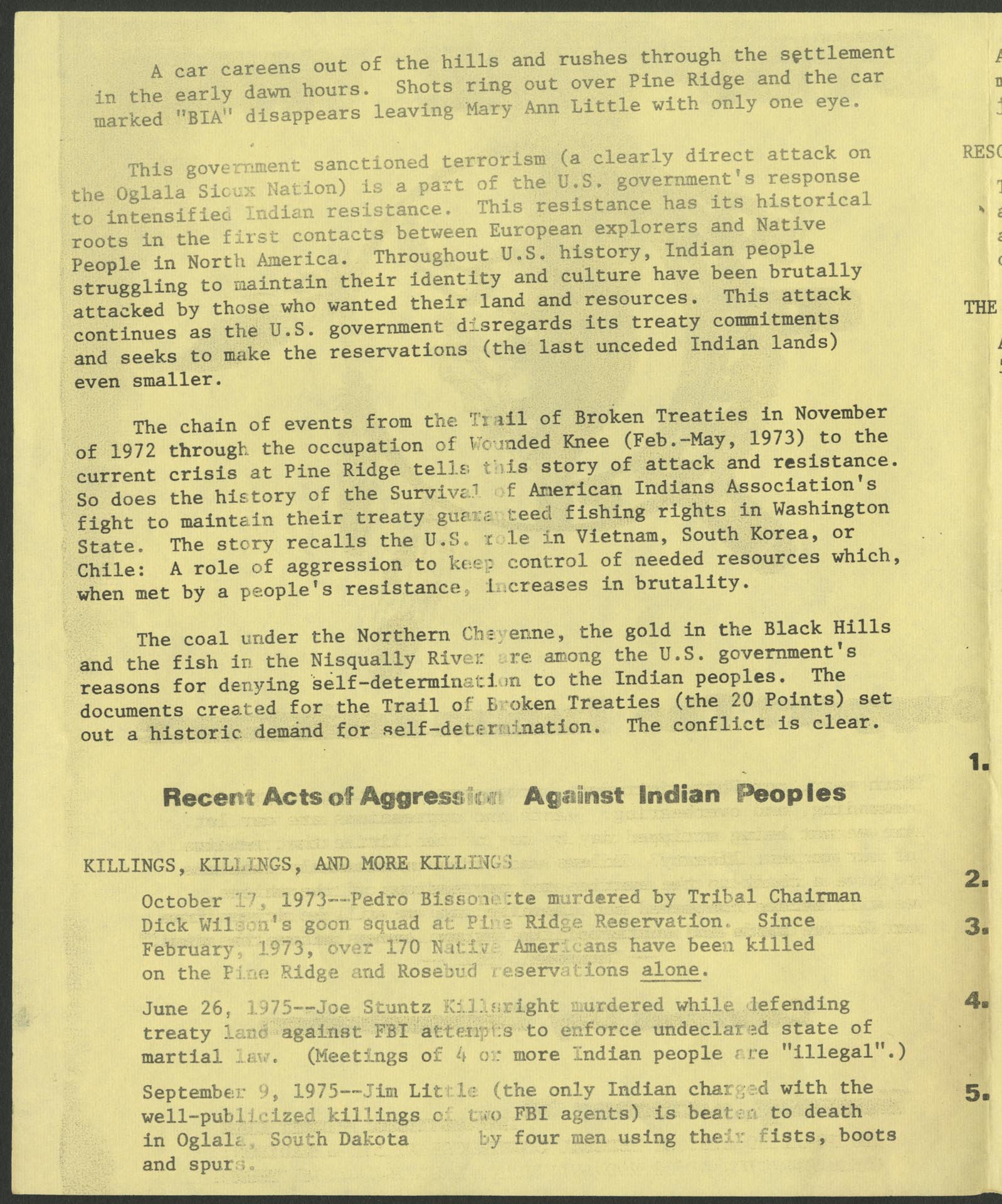 Image of Flier promoting Indian resistance, Seattle, October 14, 1975