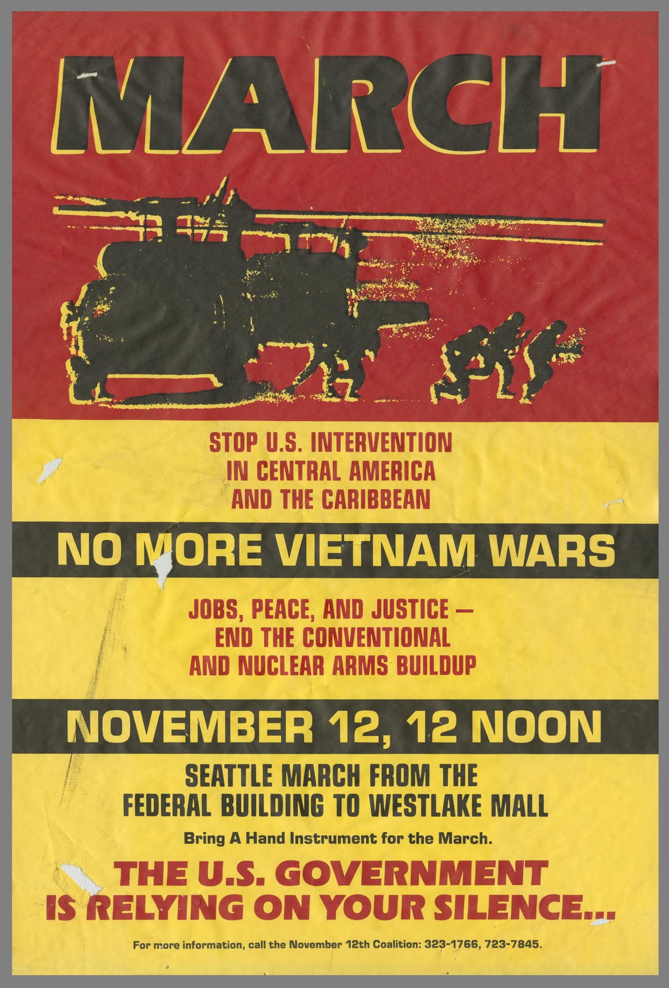 Image of November 12th Coalition March poster, November 12, 1983