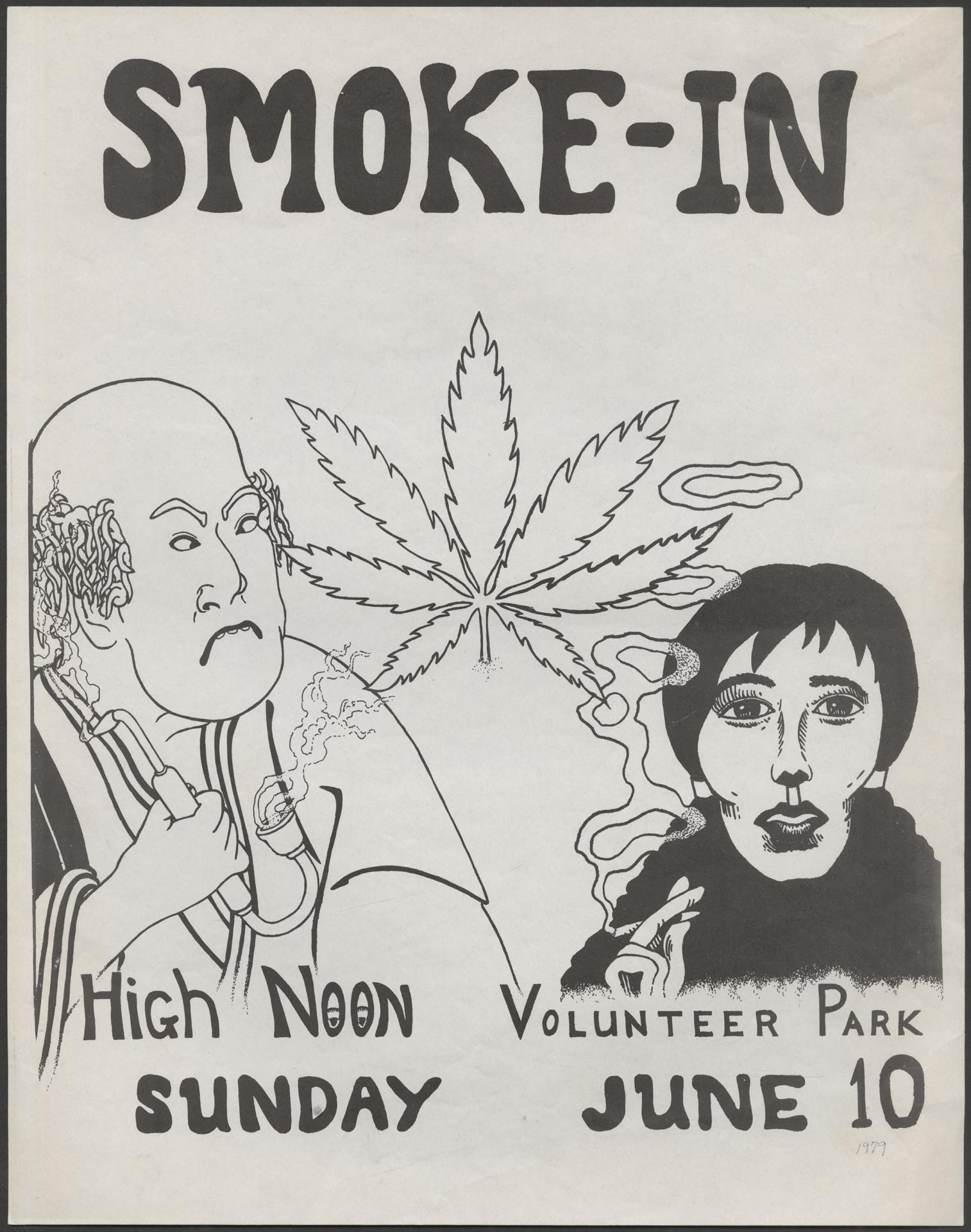Image of Smoke-In poster, Volunteer Park, Seattle, June 10, 1979