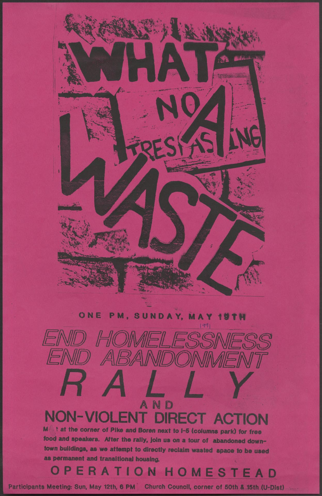 Image of Operation Homestead poster, Seattle, May 1991