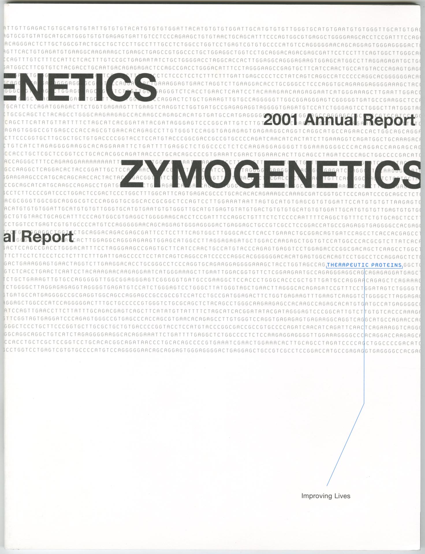 Image of ZymoGenetics annual report, 2001