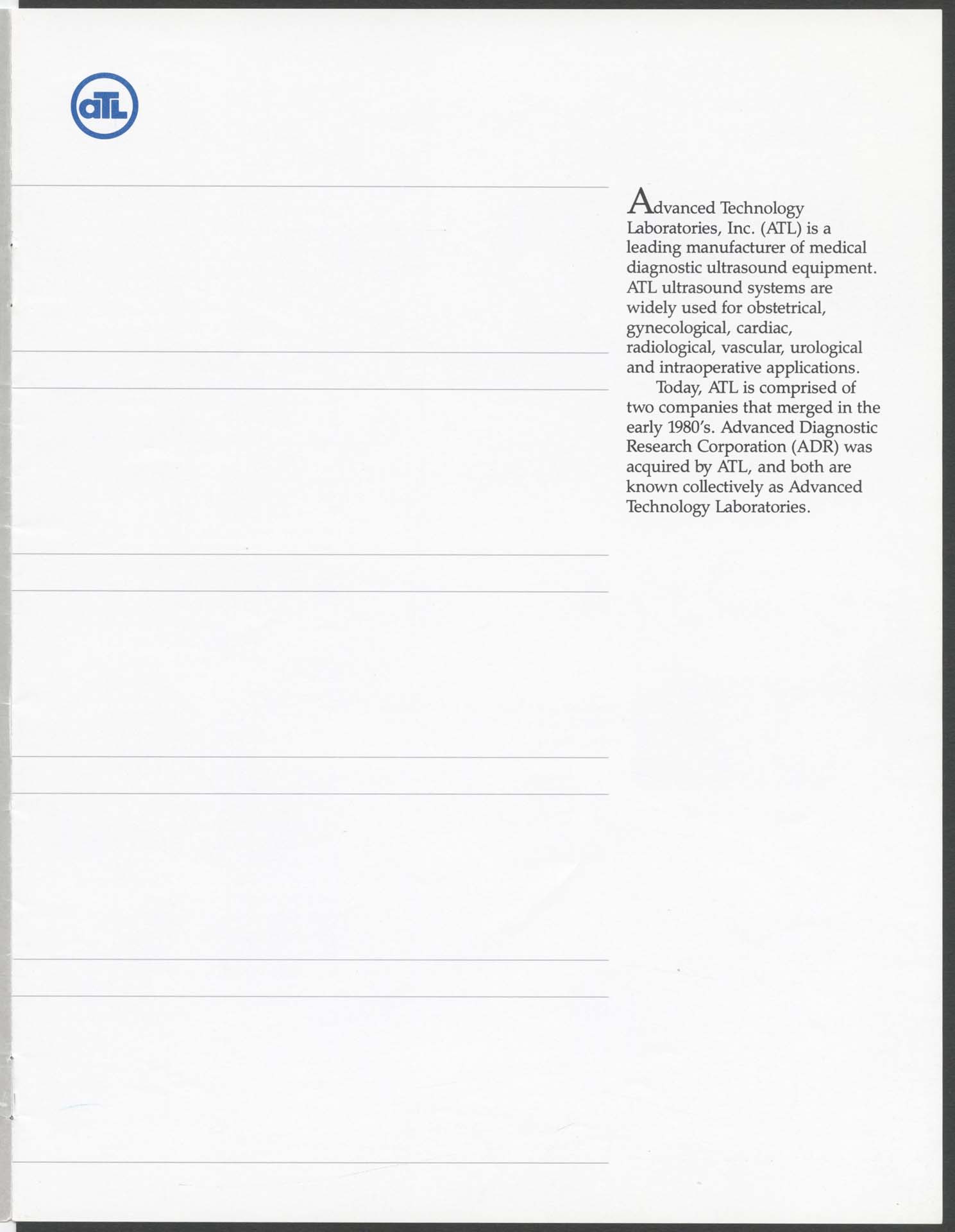 Image of ATL: a history of leadership in ultrasound technology, 1988
