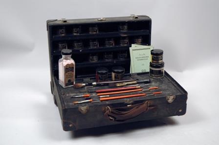 Image of Mortician's cosmetic kit from Butterworth Mortuary, ca. 1920s-1930s