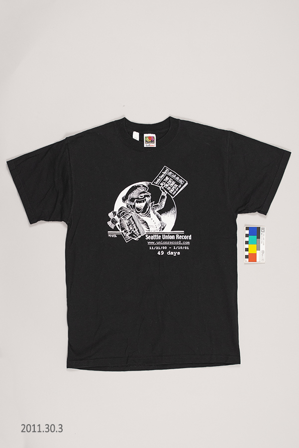 Image of T-shirt from the Seattle newspaper strike, 2001