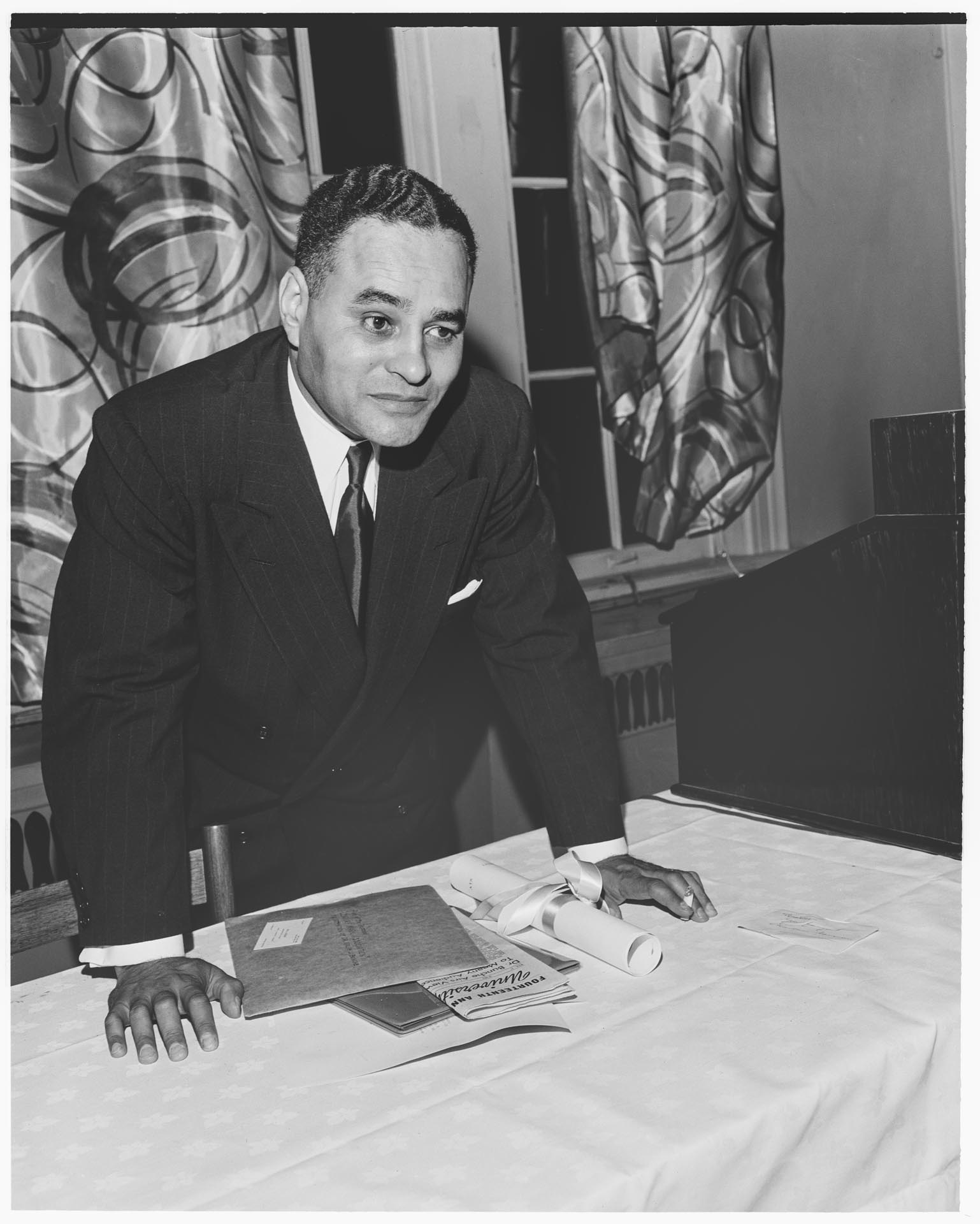 Image of Dr. Ralph Bunche, Seattle, July 8, 1949