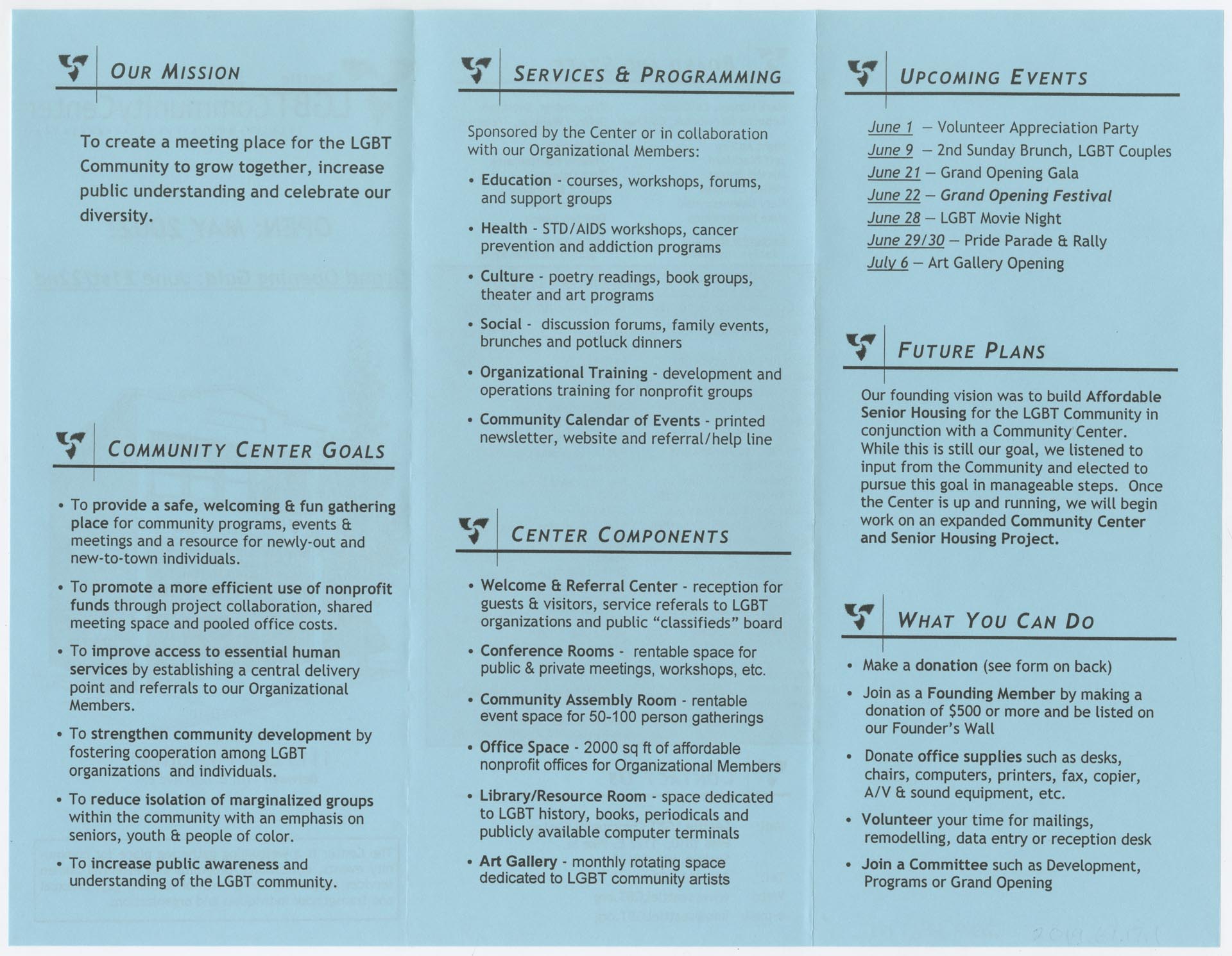 Image of Seattle LGBT Community Center brochure, 2002